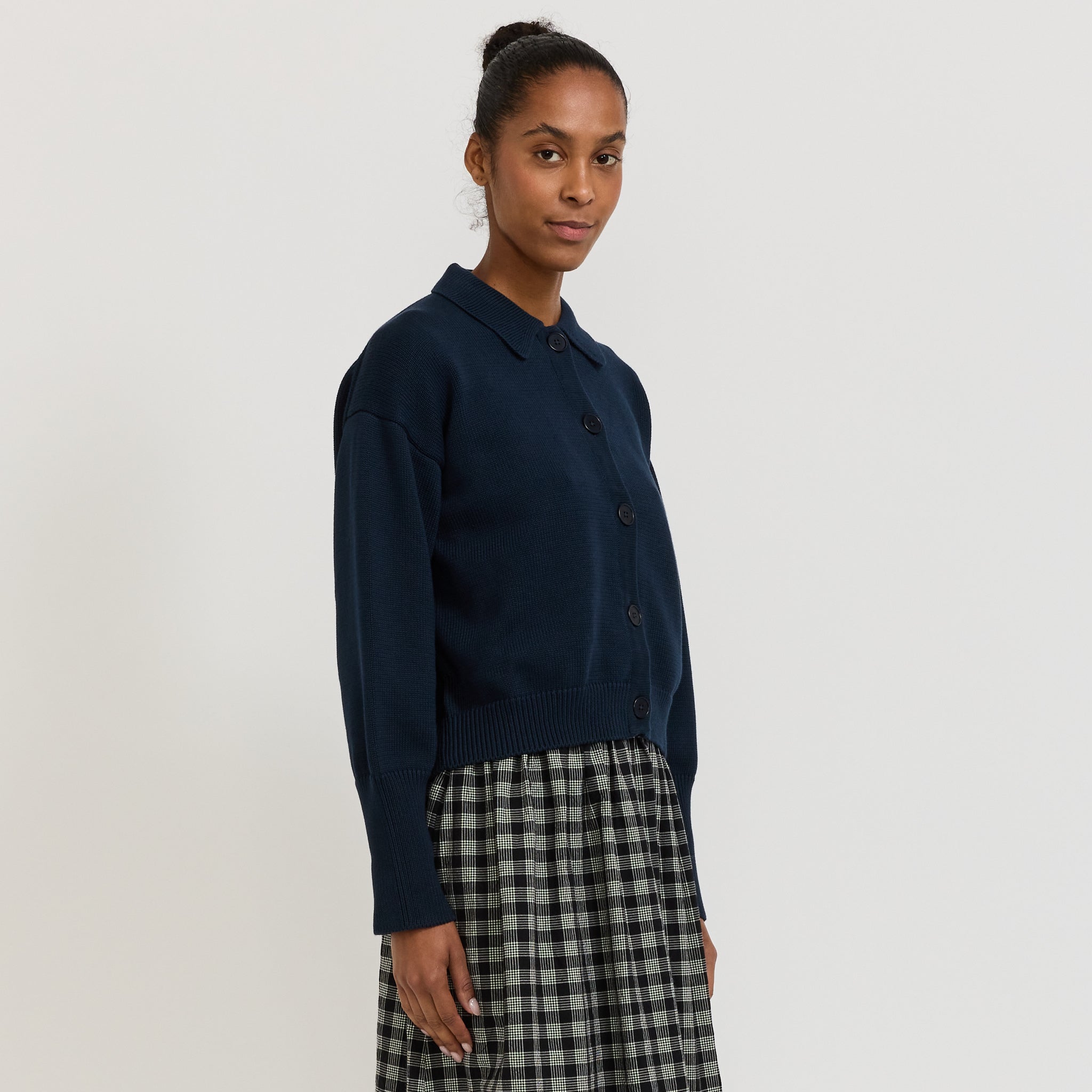 Kowtow | Utility Cardigan Indigo | Maplestore