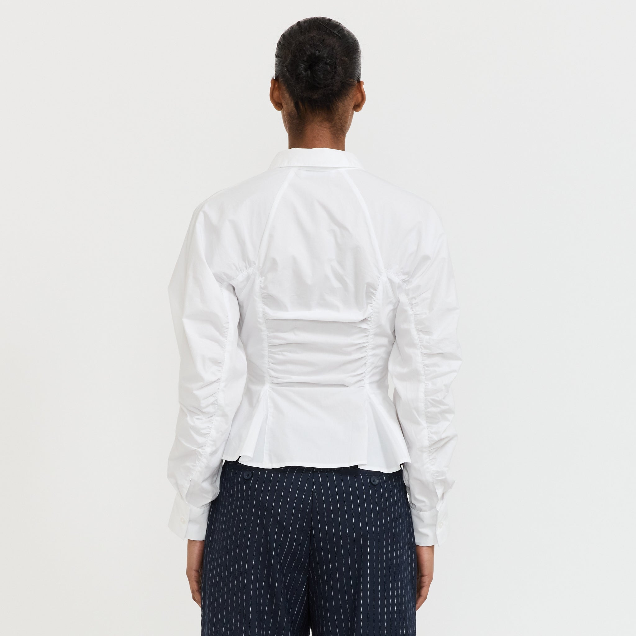 Belleville Ruched Shirt White