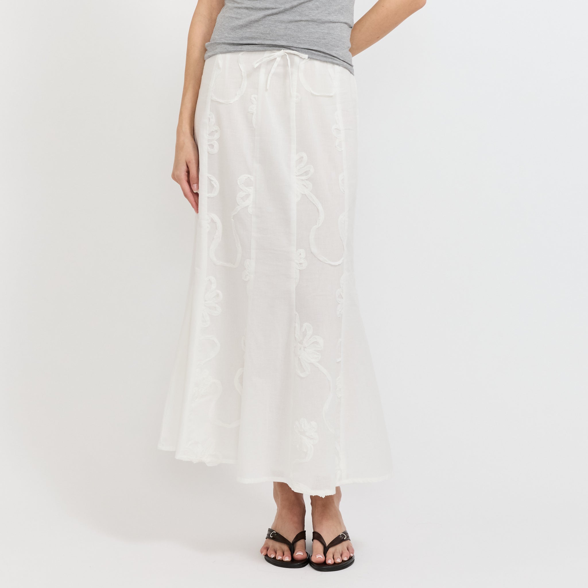 Lila White Midi Skirt