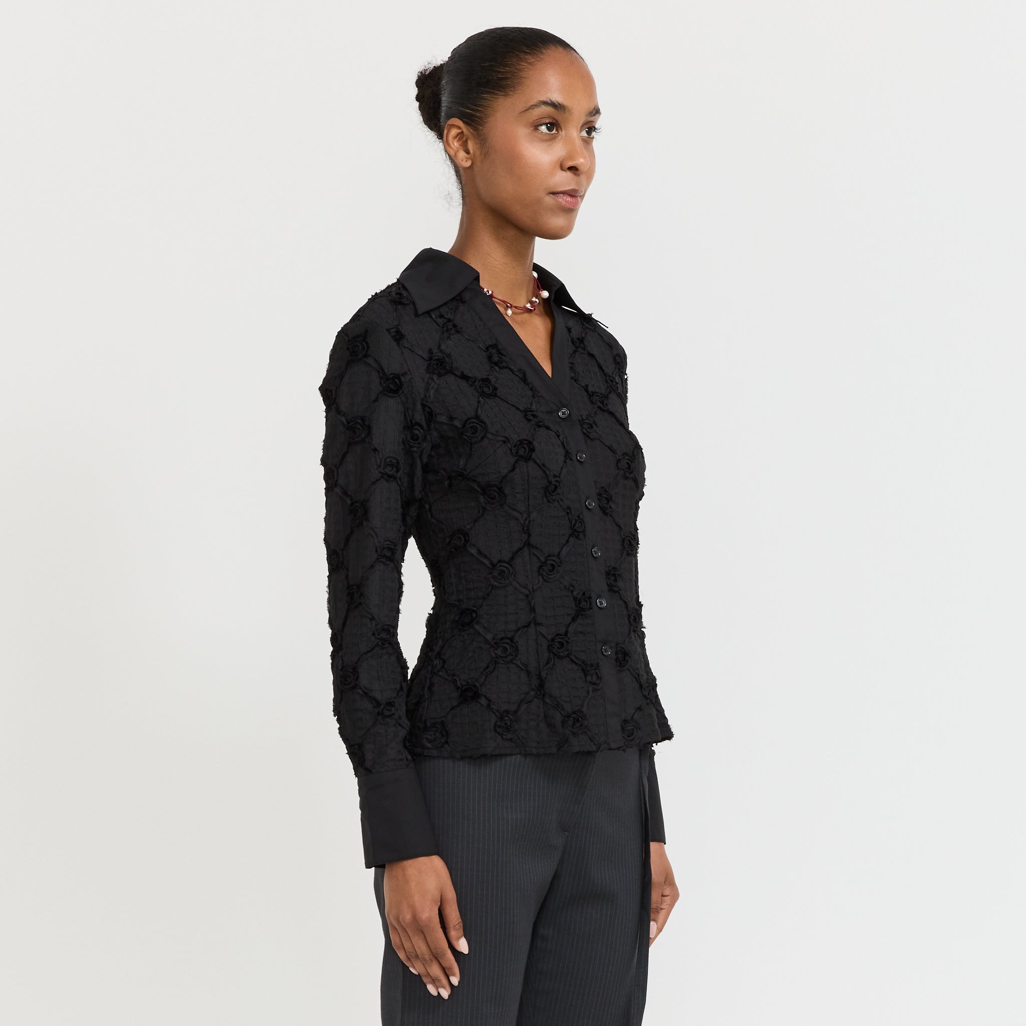 Laagam | Sally Textured Shirt Black | Maplestore