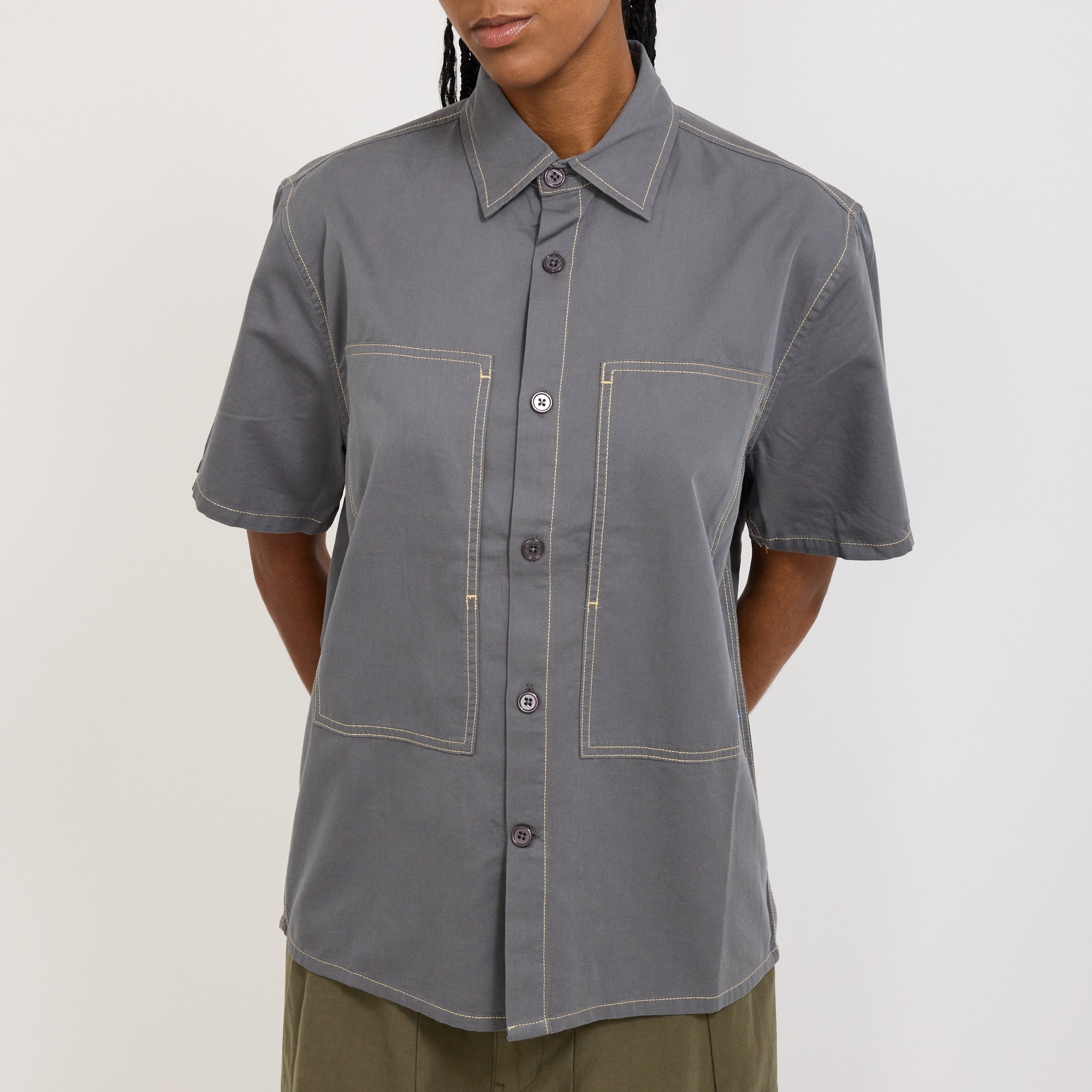 Womens Cliff Short Sleeve Shirt Charcoal