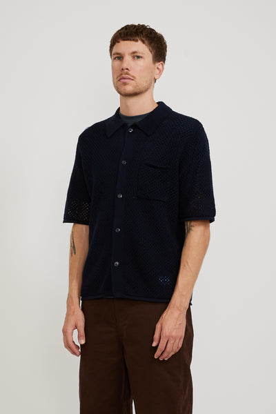 Larriet | Flora Short Sleeve Shirt Navy | Maplestore