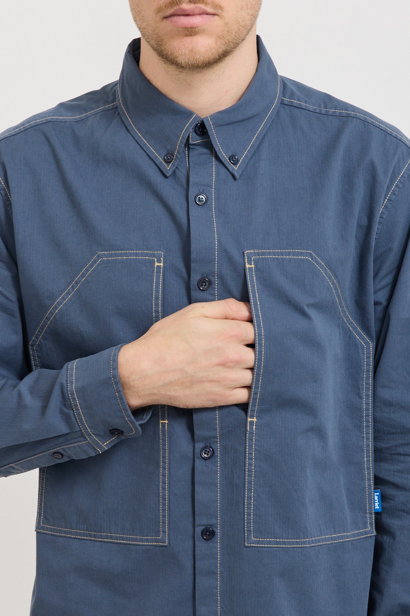 Larriet | Gully Long Sleeve Shirt Ink | Maplestore