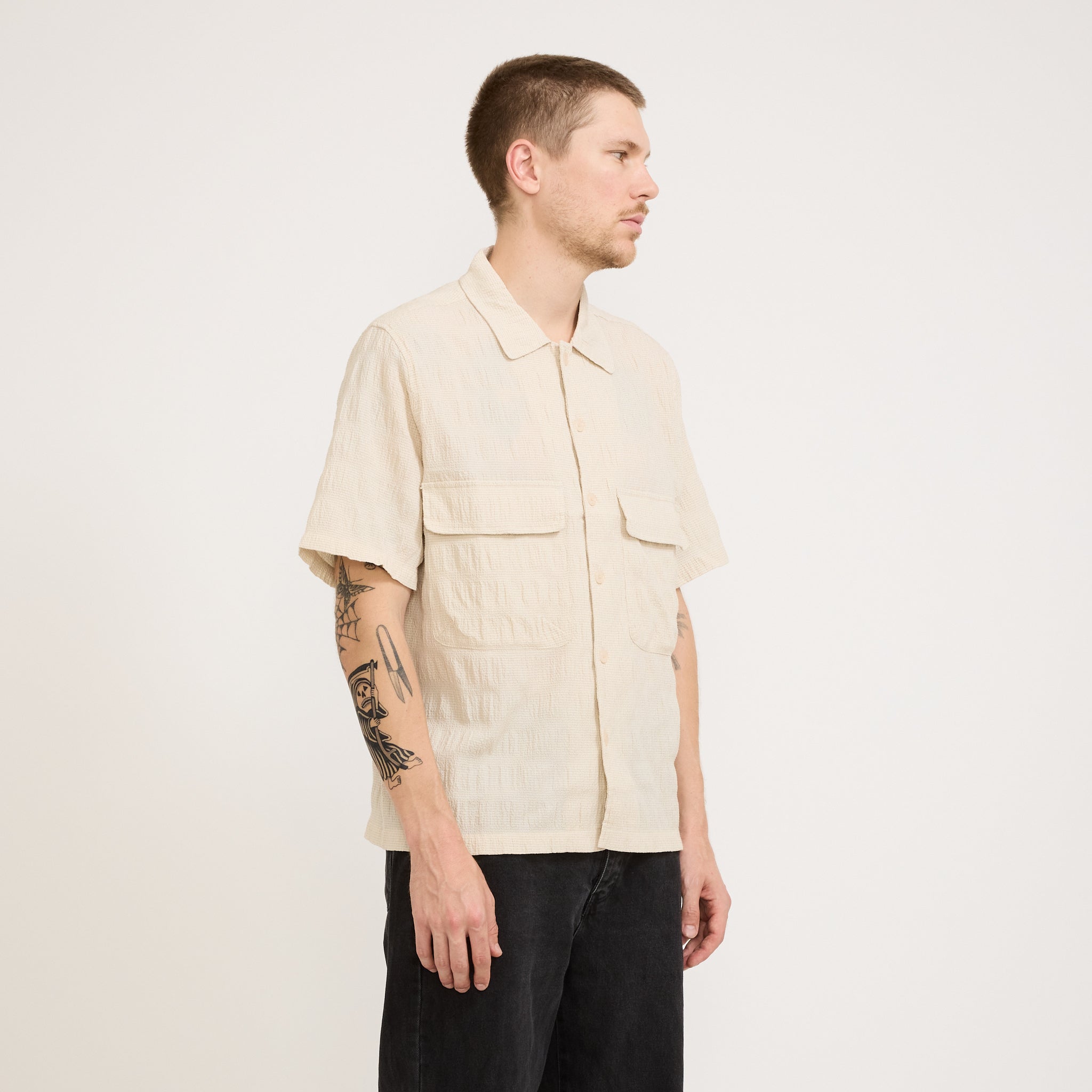 Larriet | Kendalls Short Sleeve Shirt Tan Plaid | Maplestore