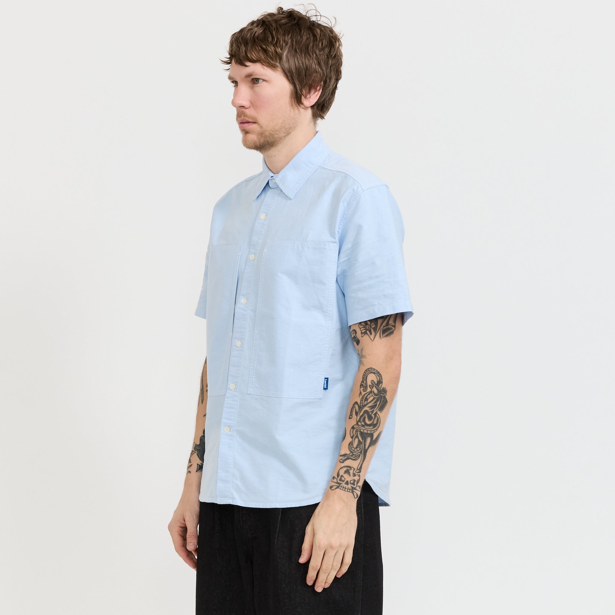Cliff Short Sleeve Shirt Blue Oxford