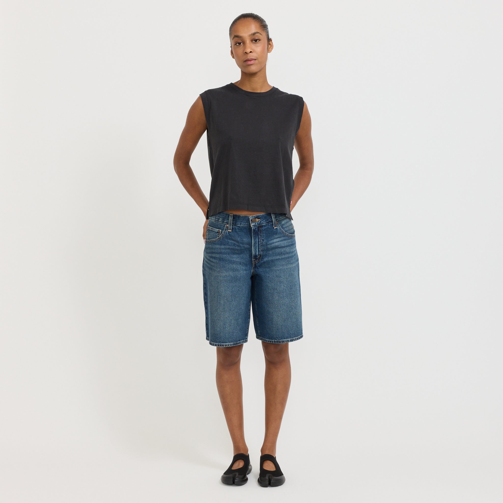 Boxy Tank Caviar Slub