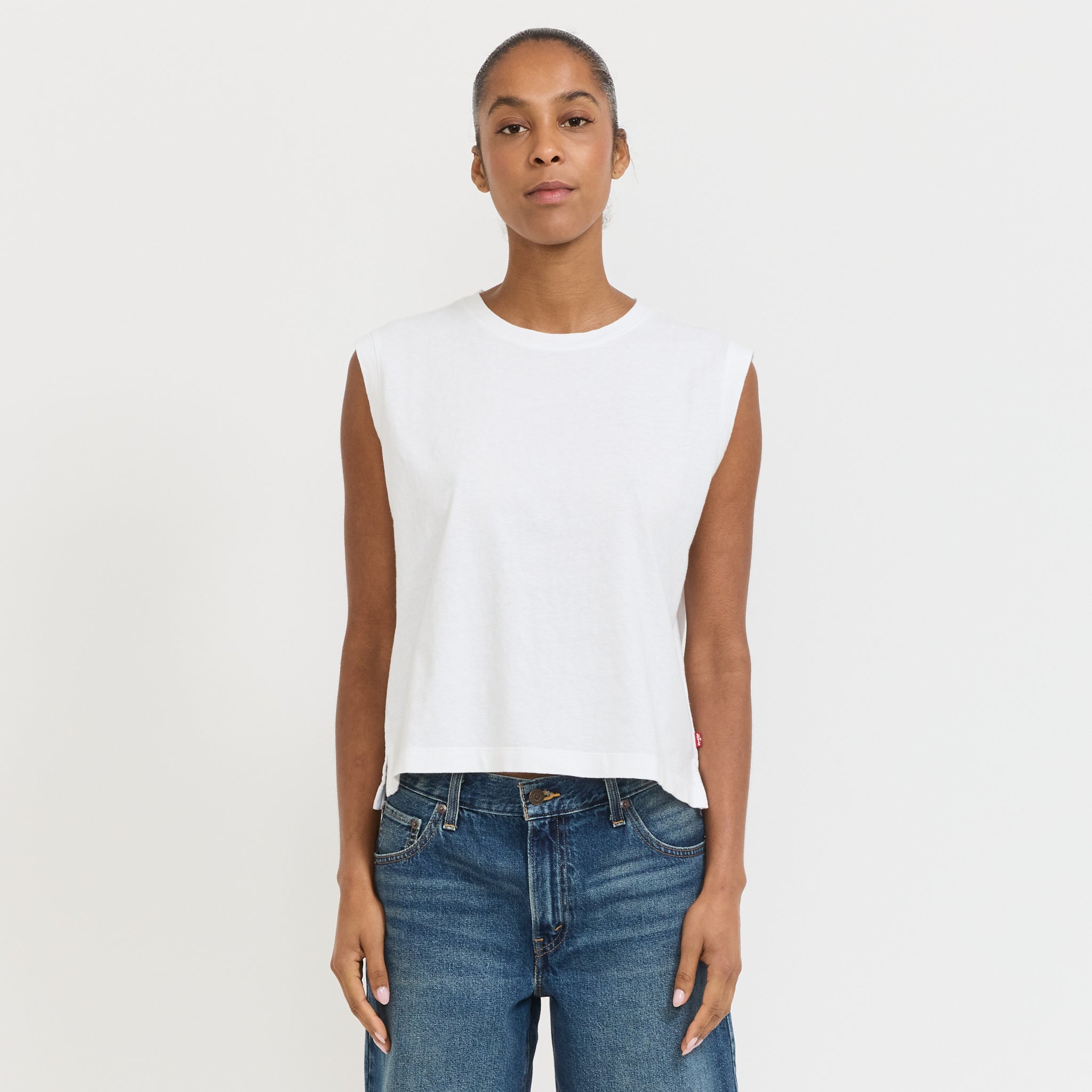 Boxy Tank White Slub