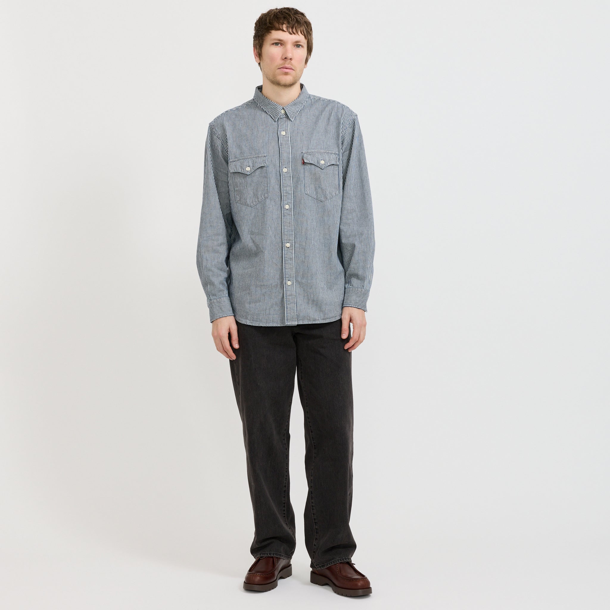 Relaxed Fit Western Shirt Grand Dark Railroad
