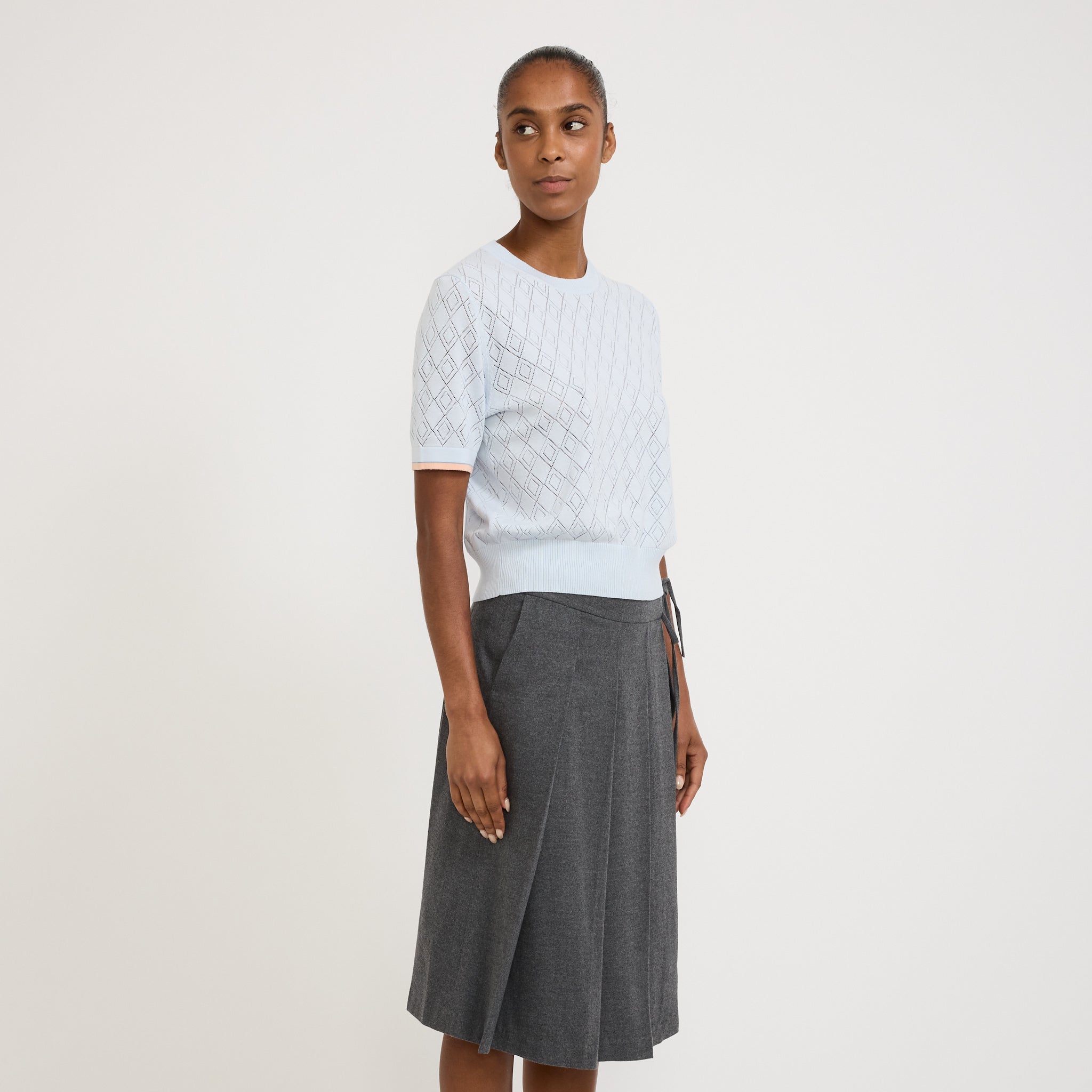 Le Mont Saint Michel | Soldiana Eyelet Top Blue | Maplestore