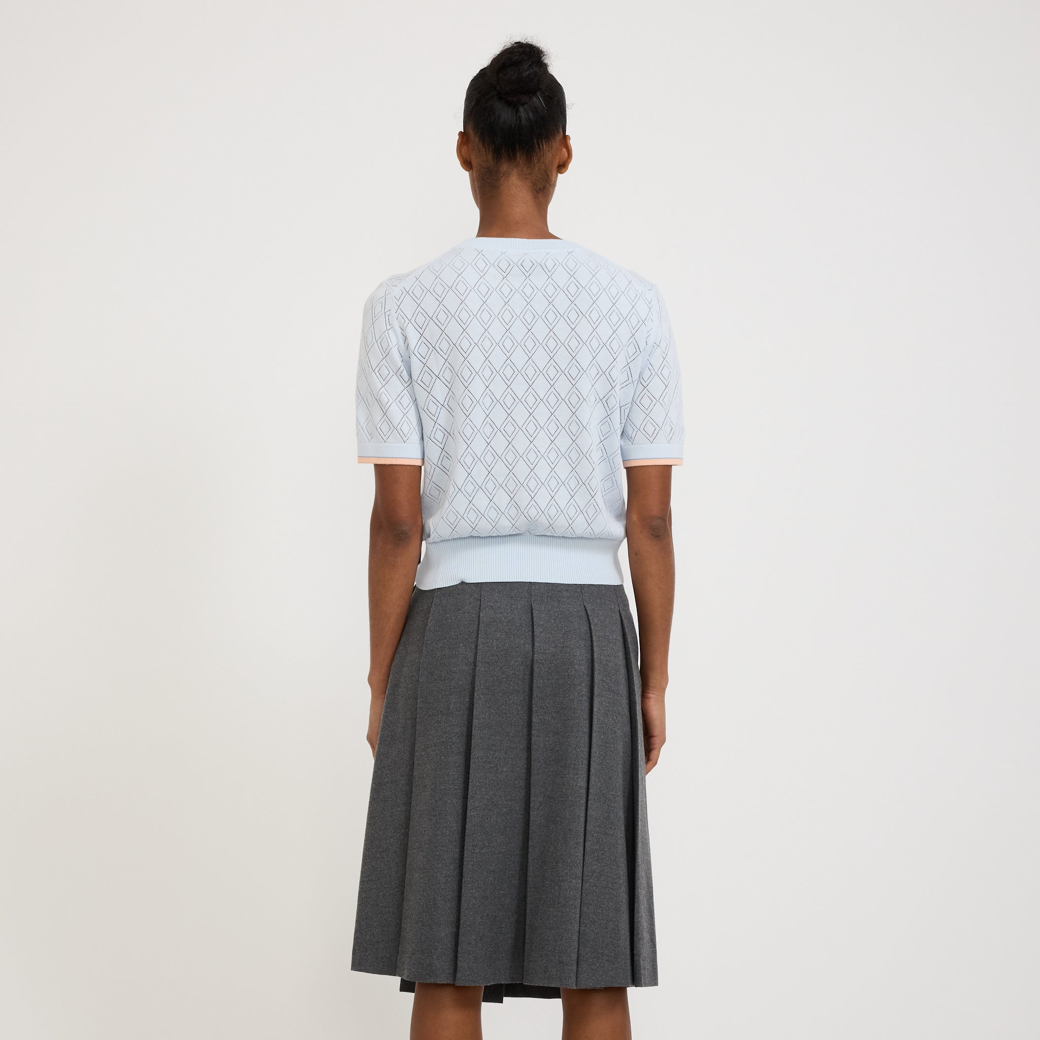 Le Mont Saint Michel | Soldiana Eyelet Top Blue | Maplestore