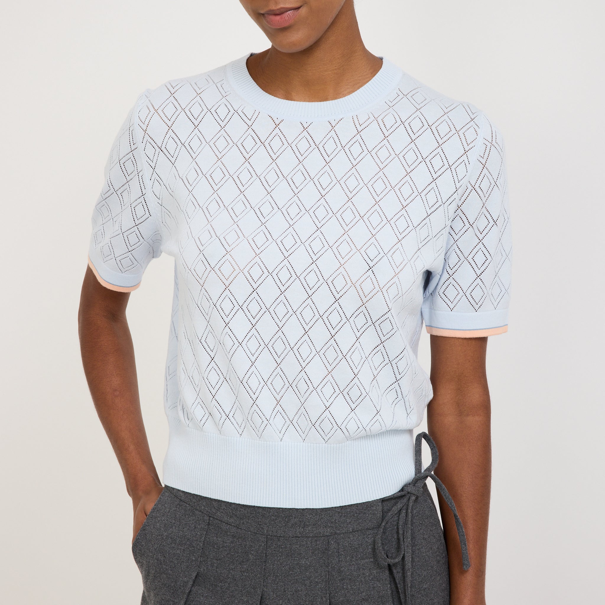 Le Mont Saint Michel | Soldiana Eyelet Top Blue | Maplestore