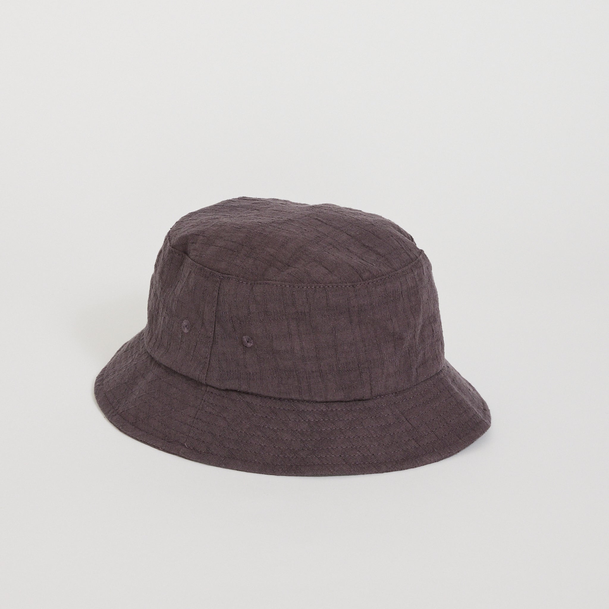 Japanese Cotton Dobby Bucket Hat Brown