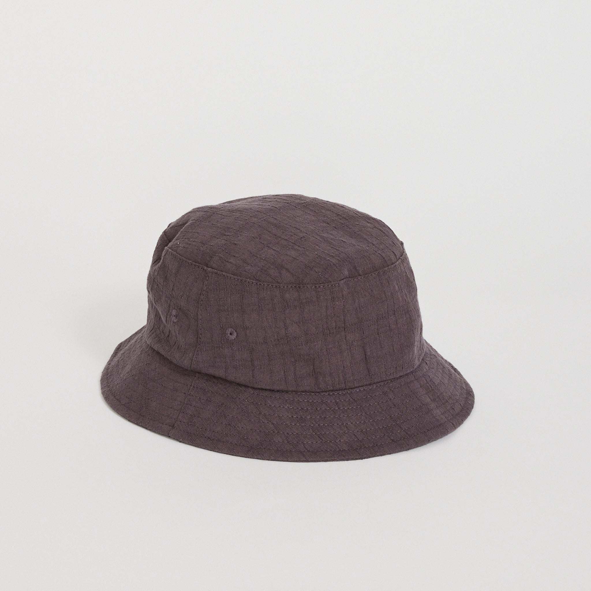 Japanese Cotton Dobby Bucket Hat Brown