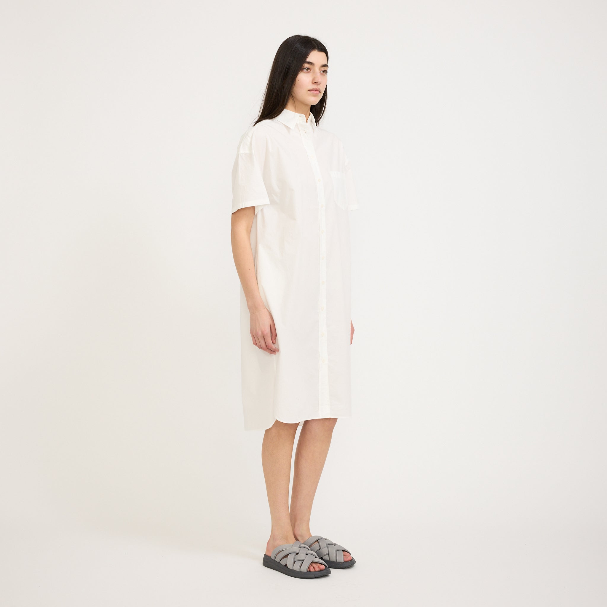 Chiara Short Sleeve Shirt Dress White