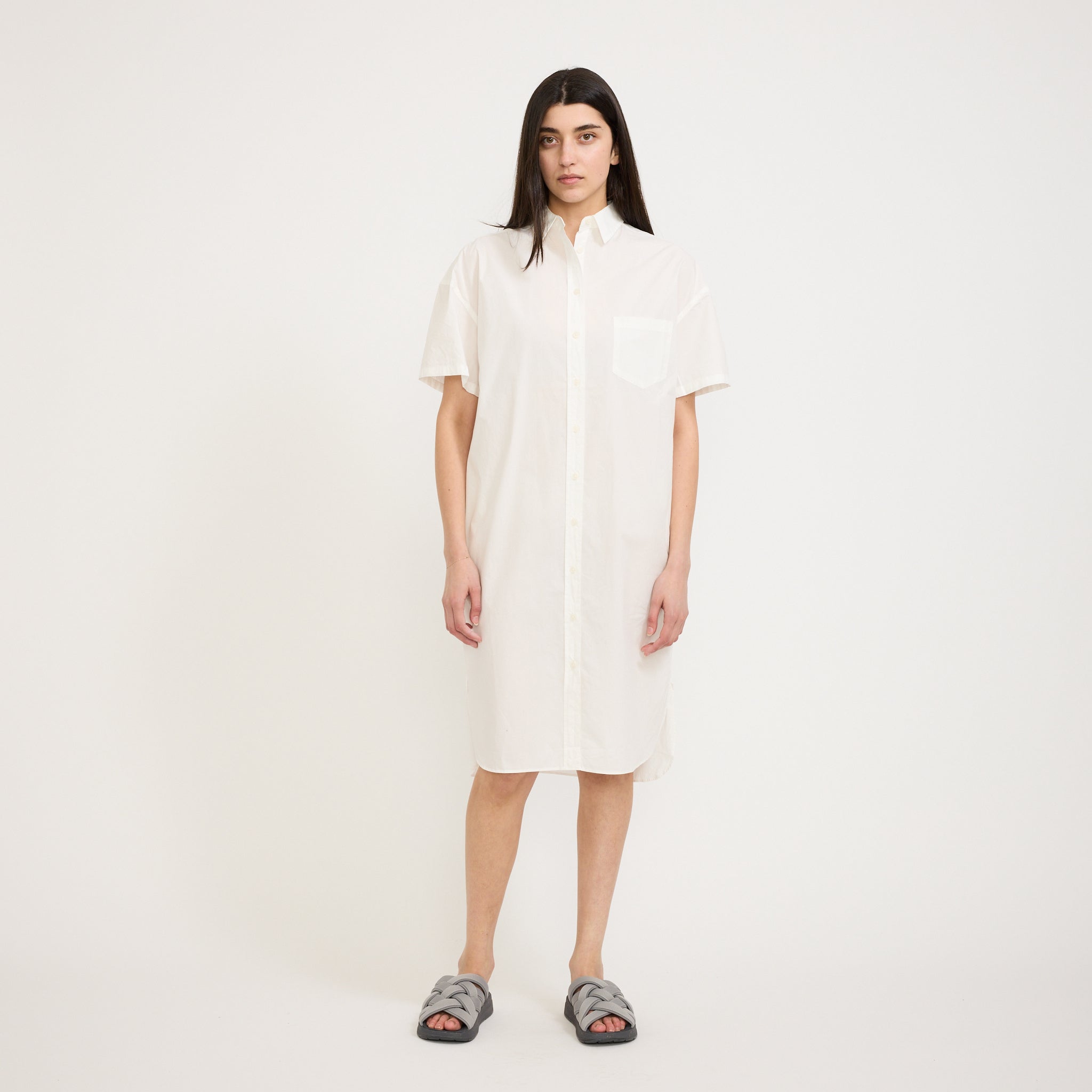 Chiara Short Sleeve Shirt Dress White