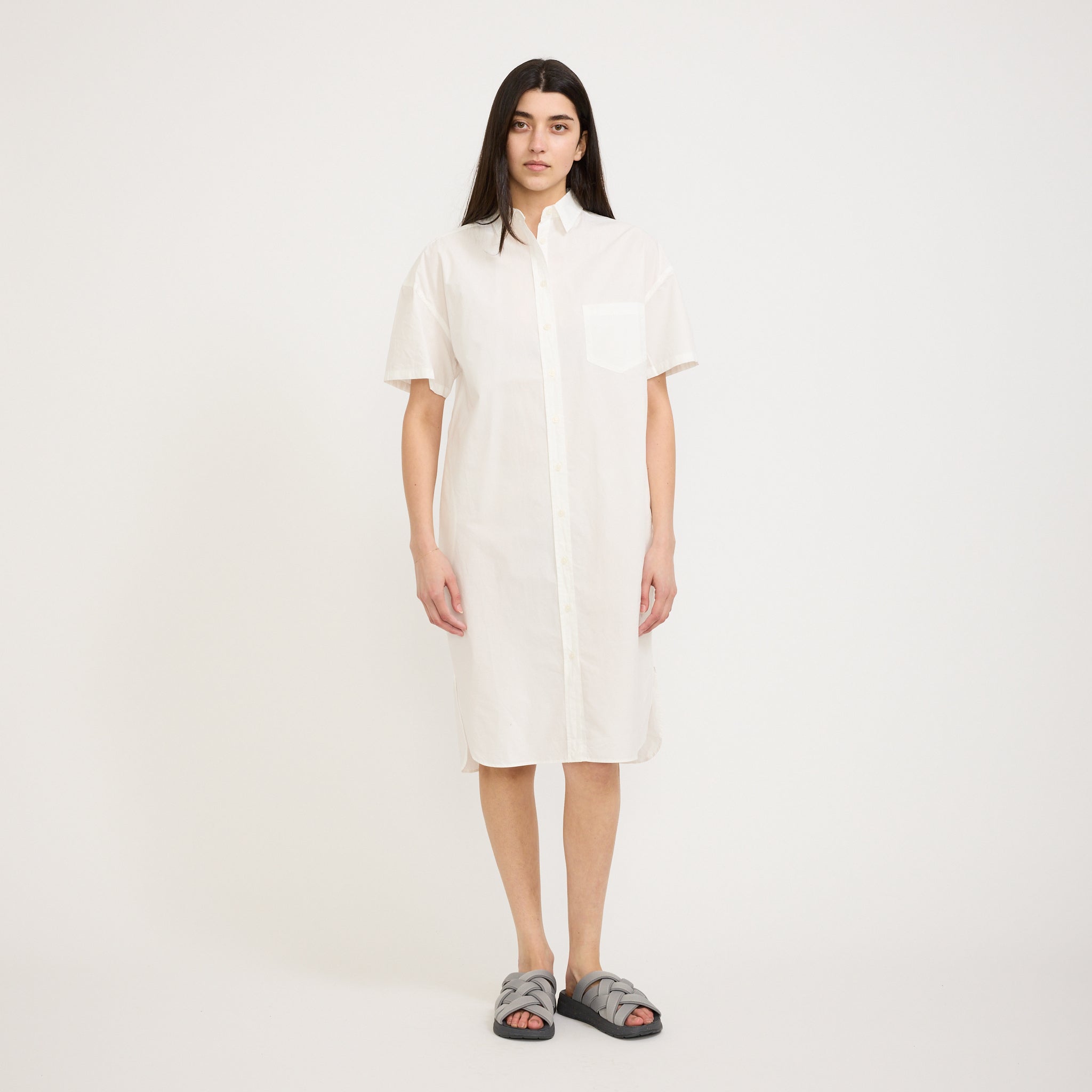 Chiara Short Sleeve Shirt Dress White