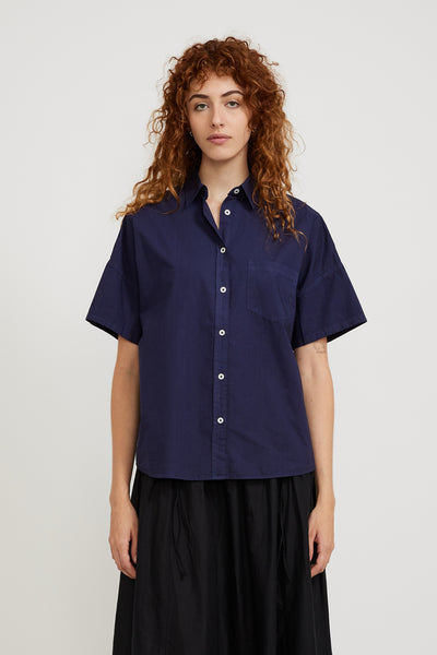 LMND | Chiara Short Sleeve Shirt Navy | Maplestore