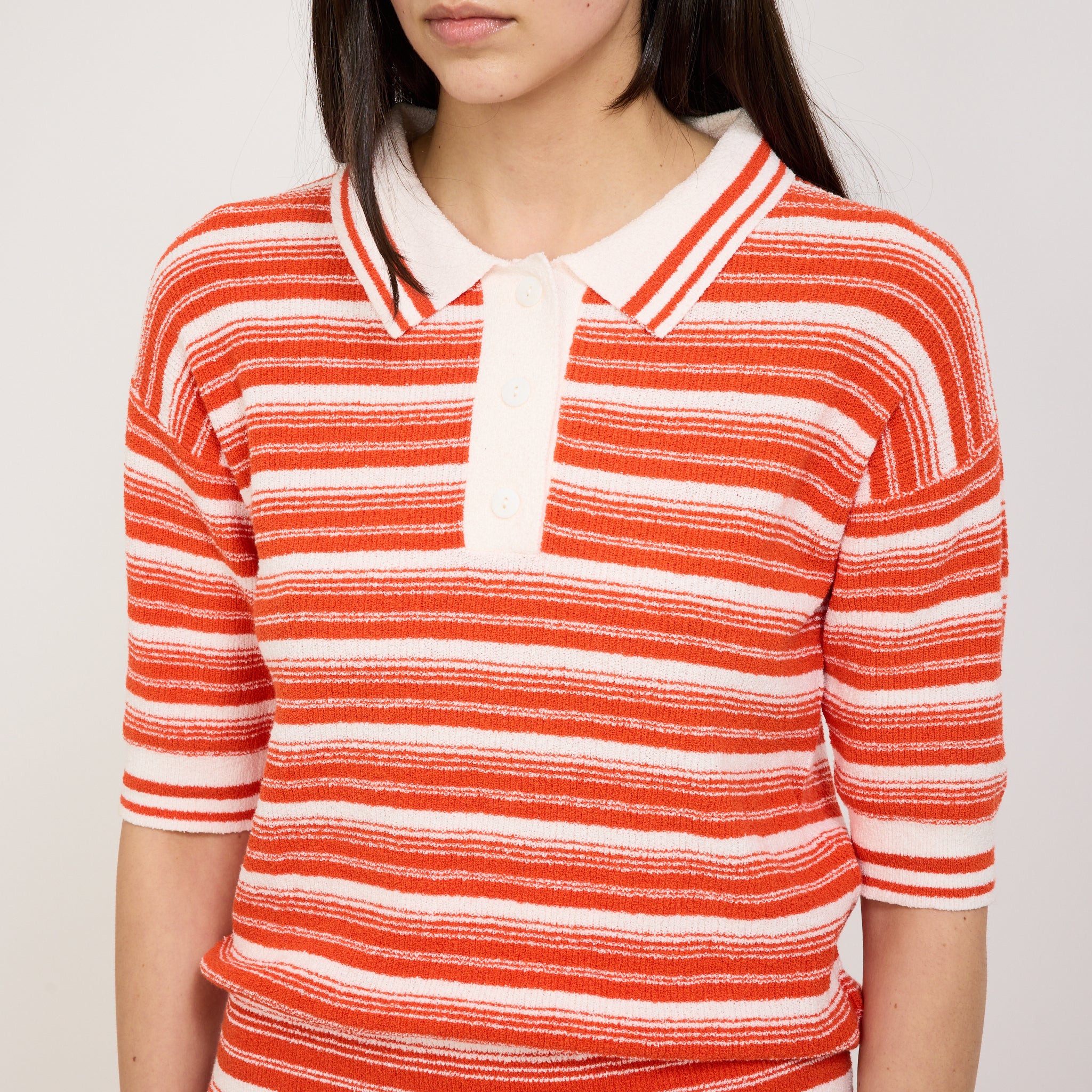 Luna Striped Polo Solar/White