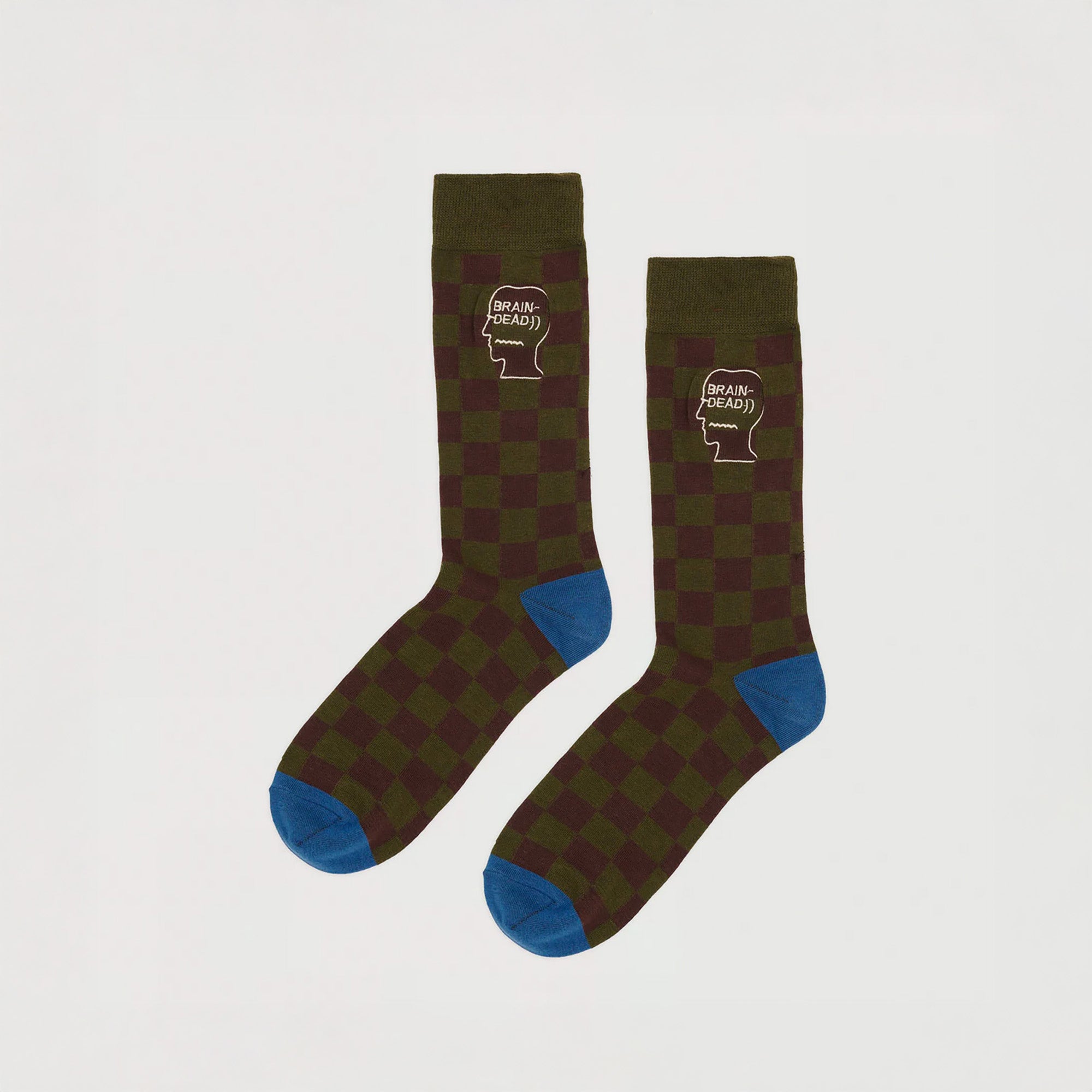 Brain Dead | Logohead Dress Socks Checkered | Maplestore