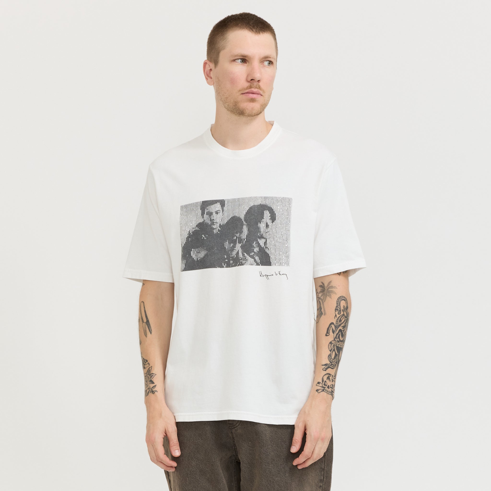 Happiness Is Easy Tee Off White