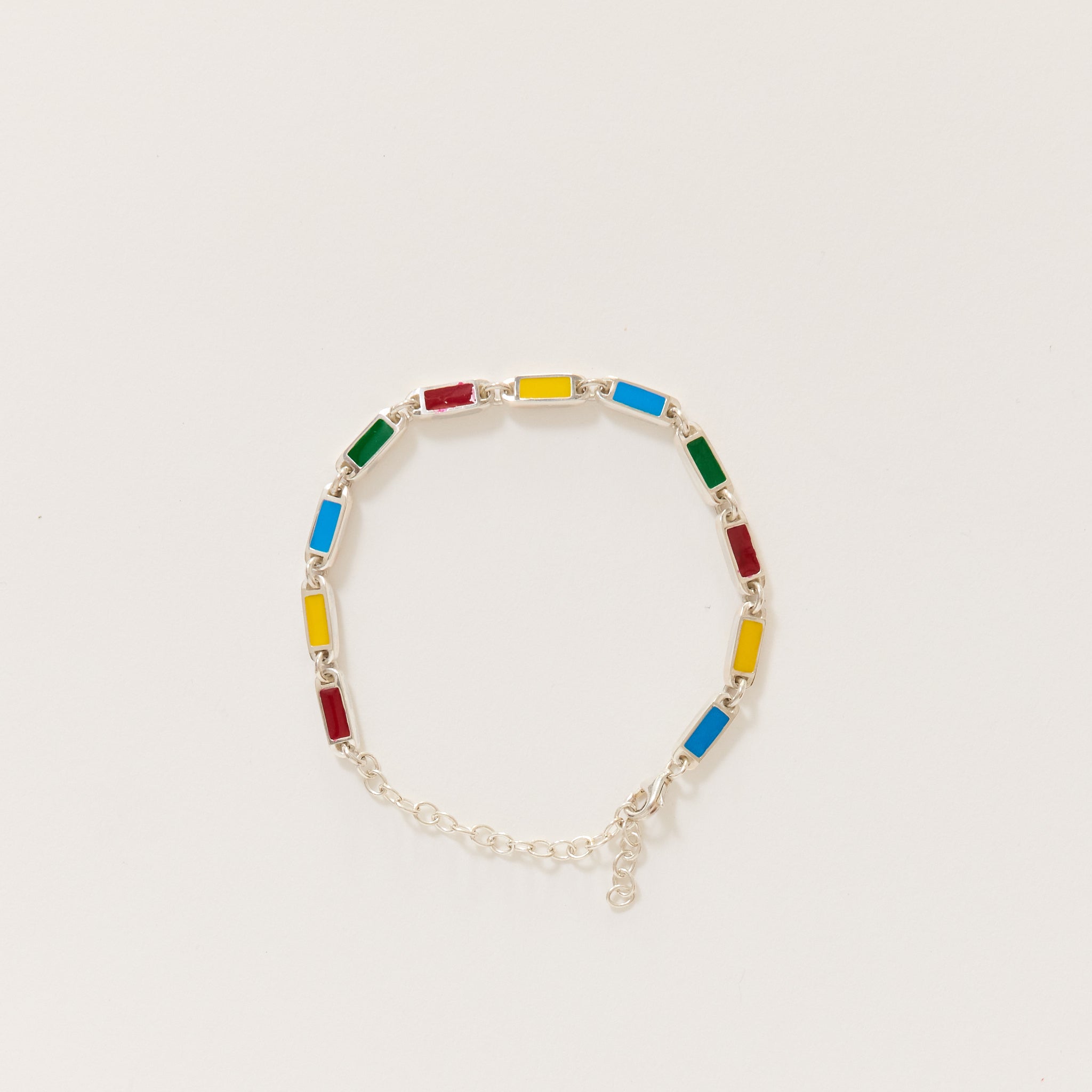 Poncho Bracelet Silver/Blue/Yellow/Red/Green Resin