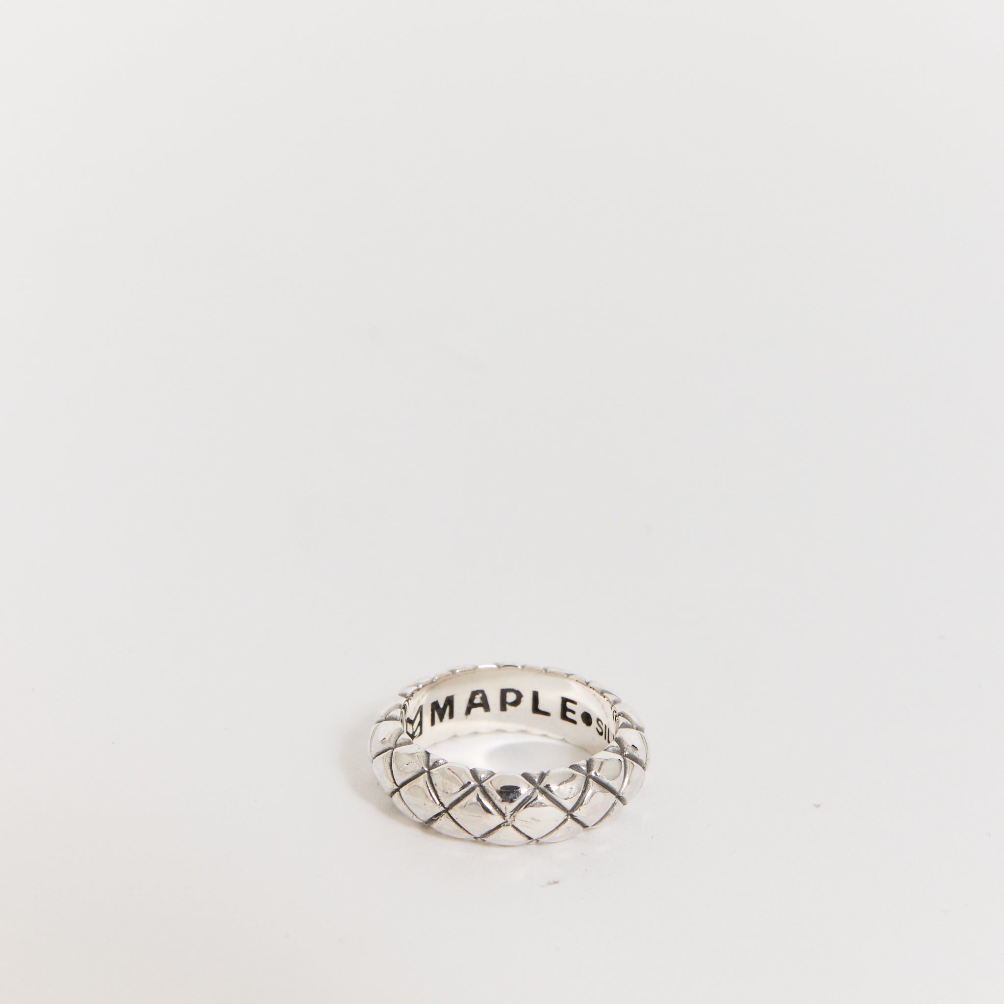Quilted Band Ring Silver