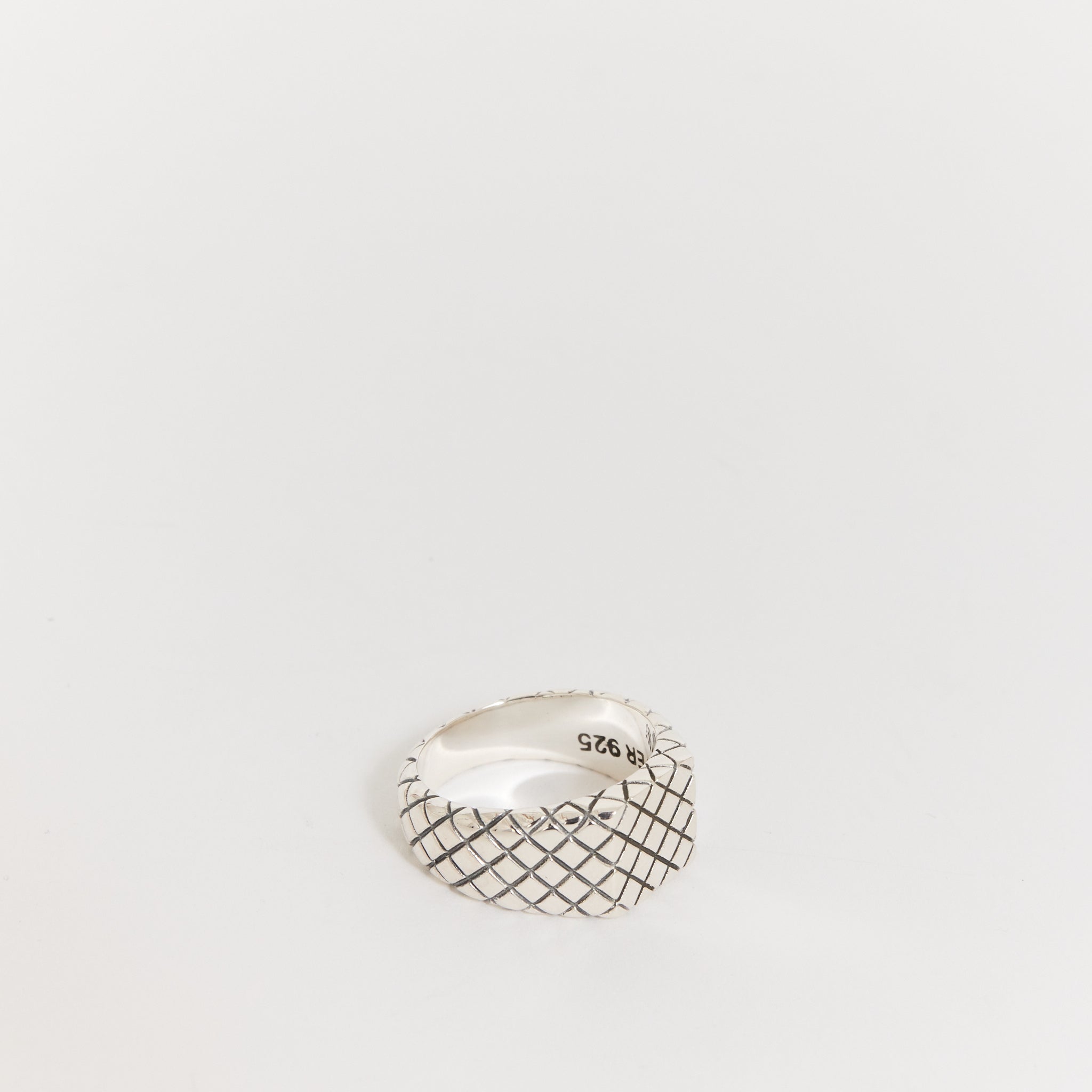 Quilted Signet Ring Silver