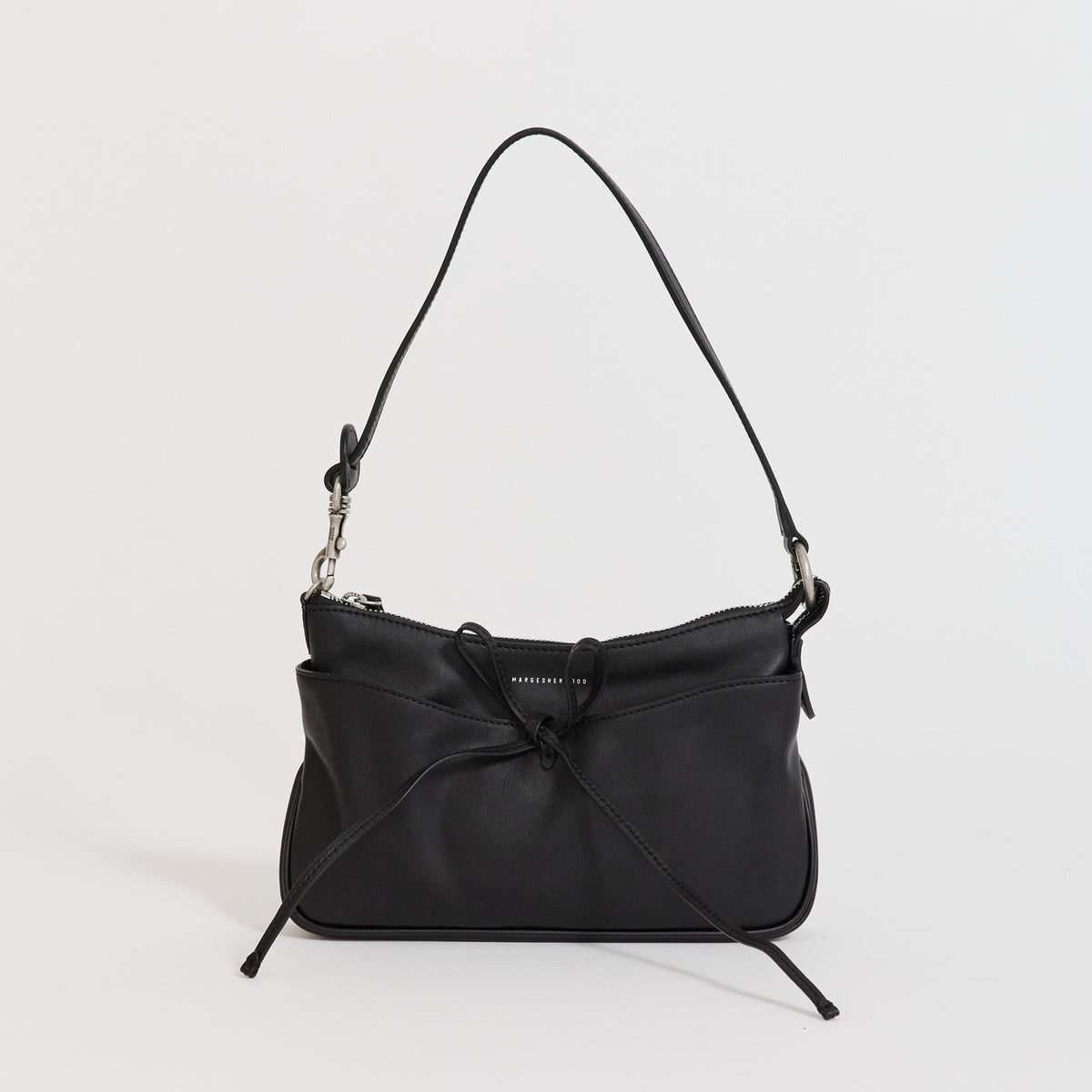 Ribbon Pochette Black Plain