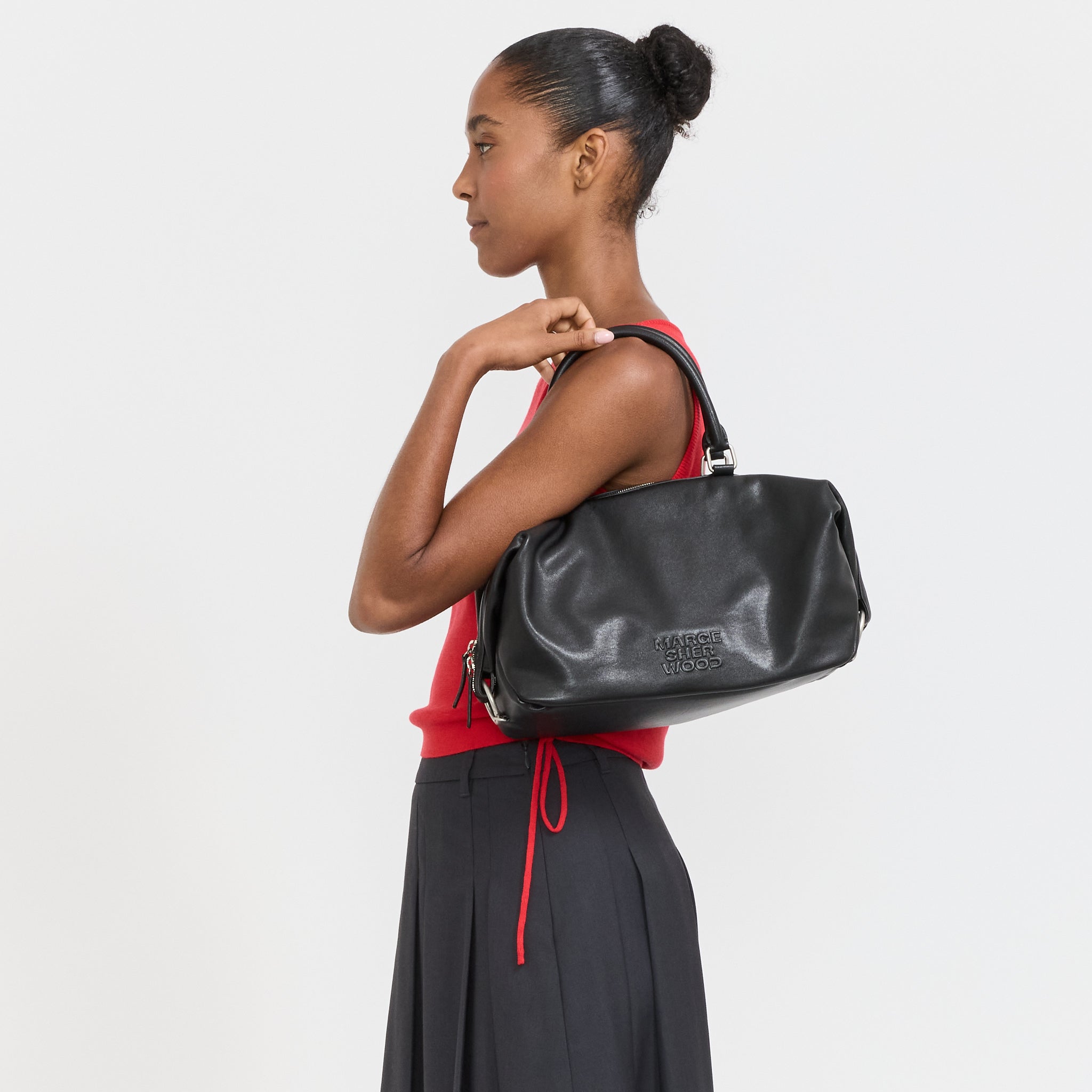 Margesherwood | Dumpling Tote Black Soft Napa | Maplestore