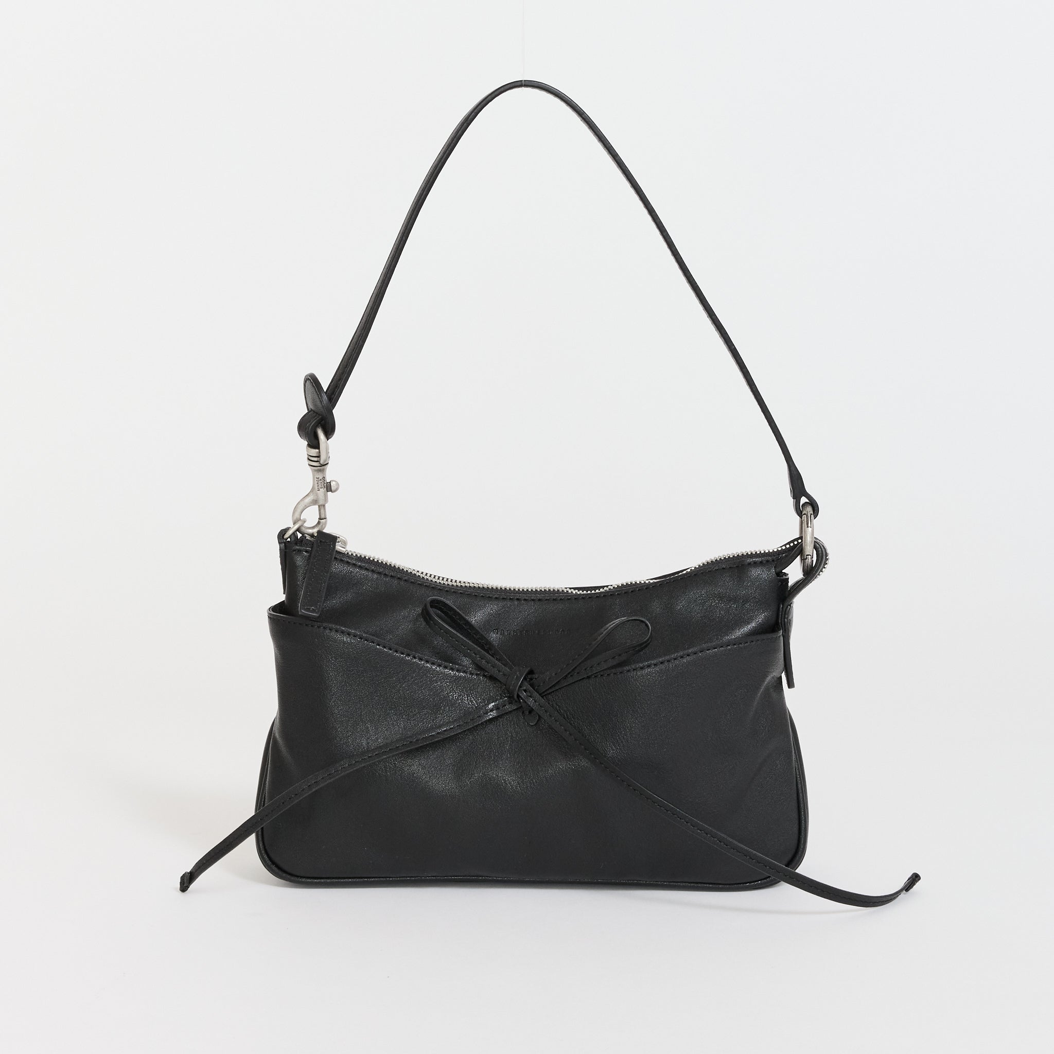 Ribbon Pochette Black Soft Nappa