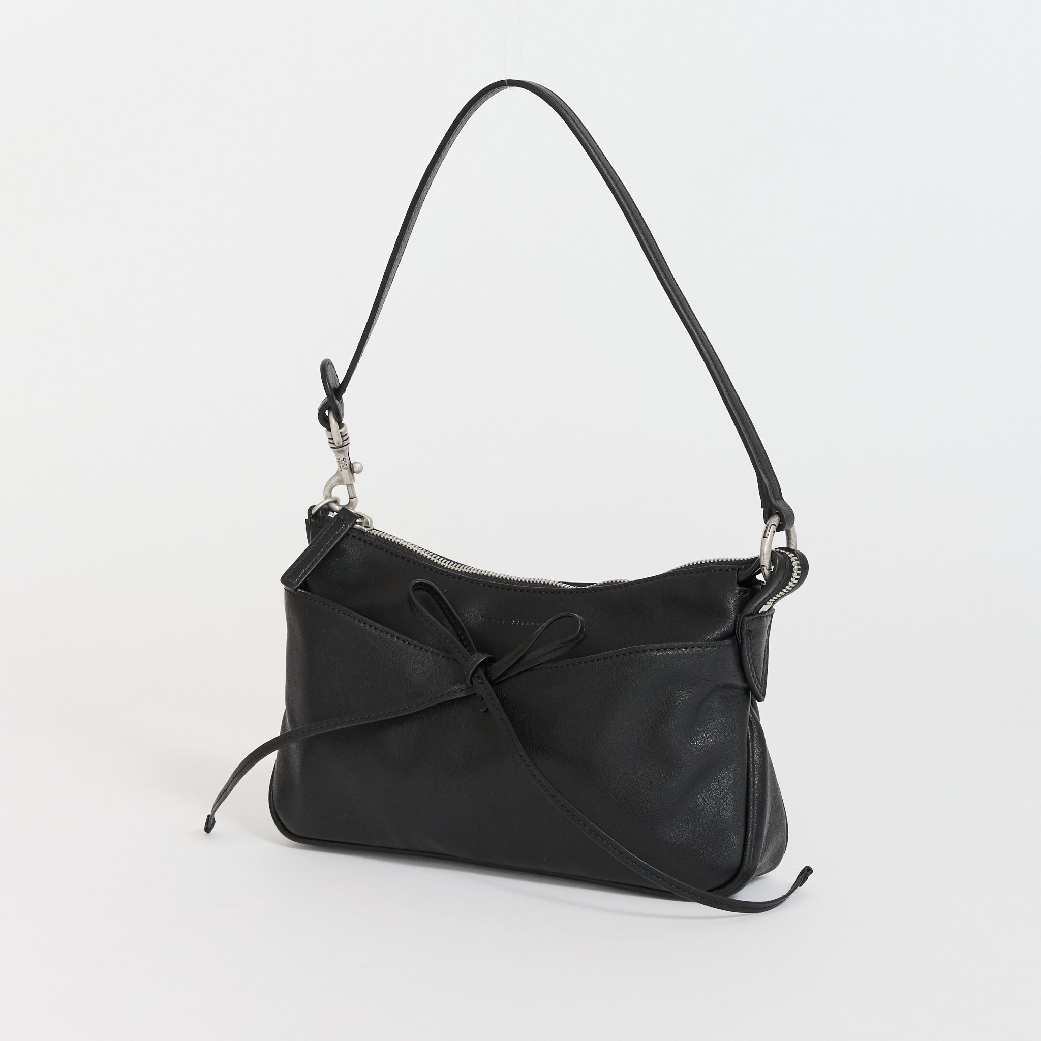 Ribbon Pochette Black Soft Nappa