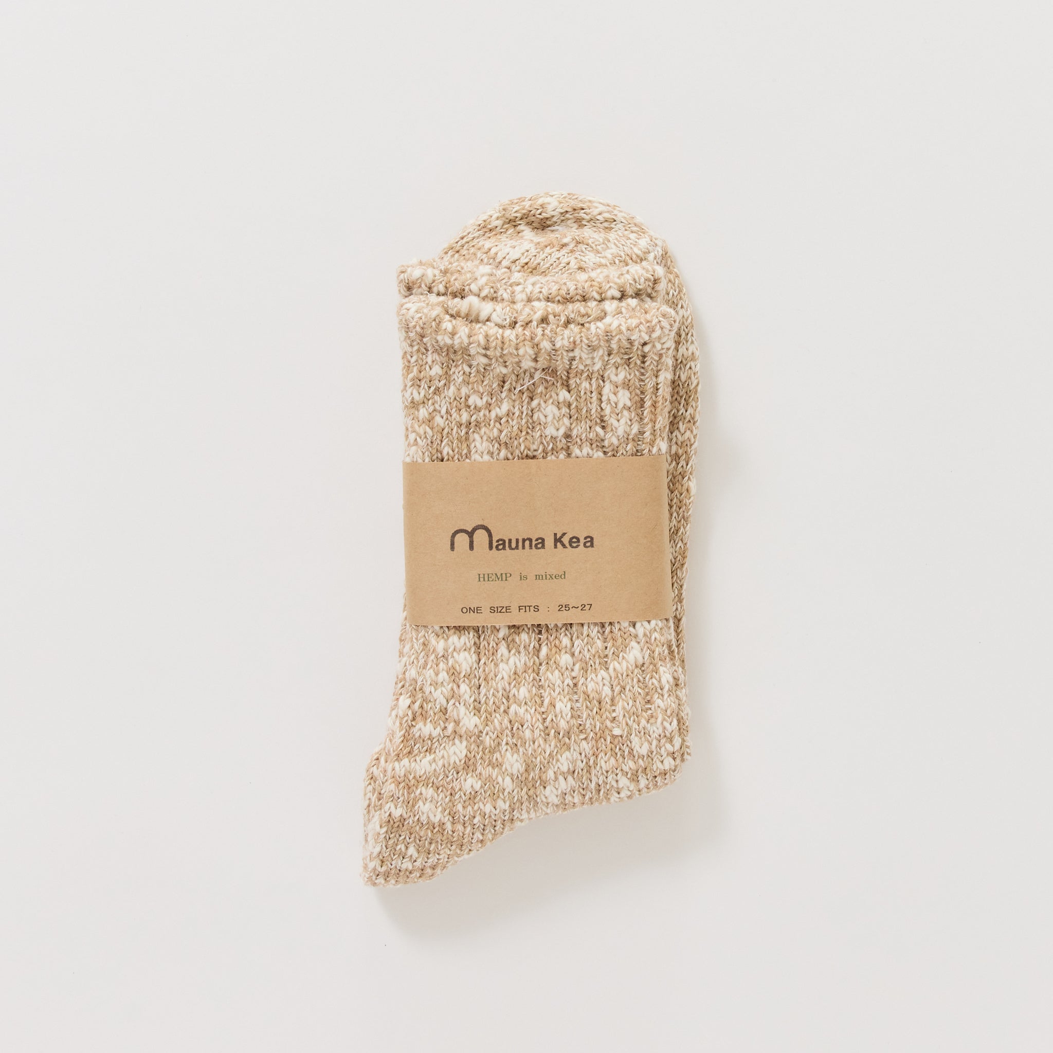 Mauna Kea | Slub Nep Twister Heather Sock Beige | Maplestore
