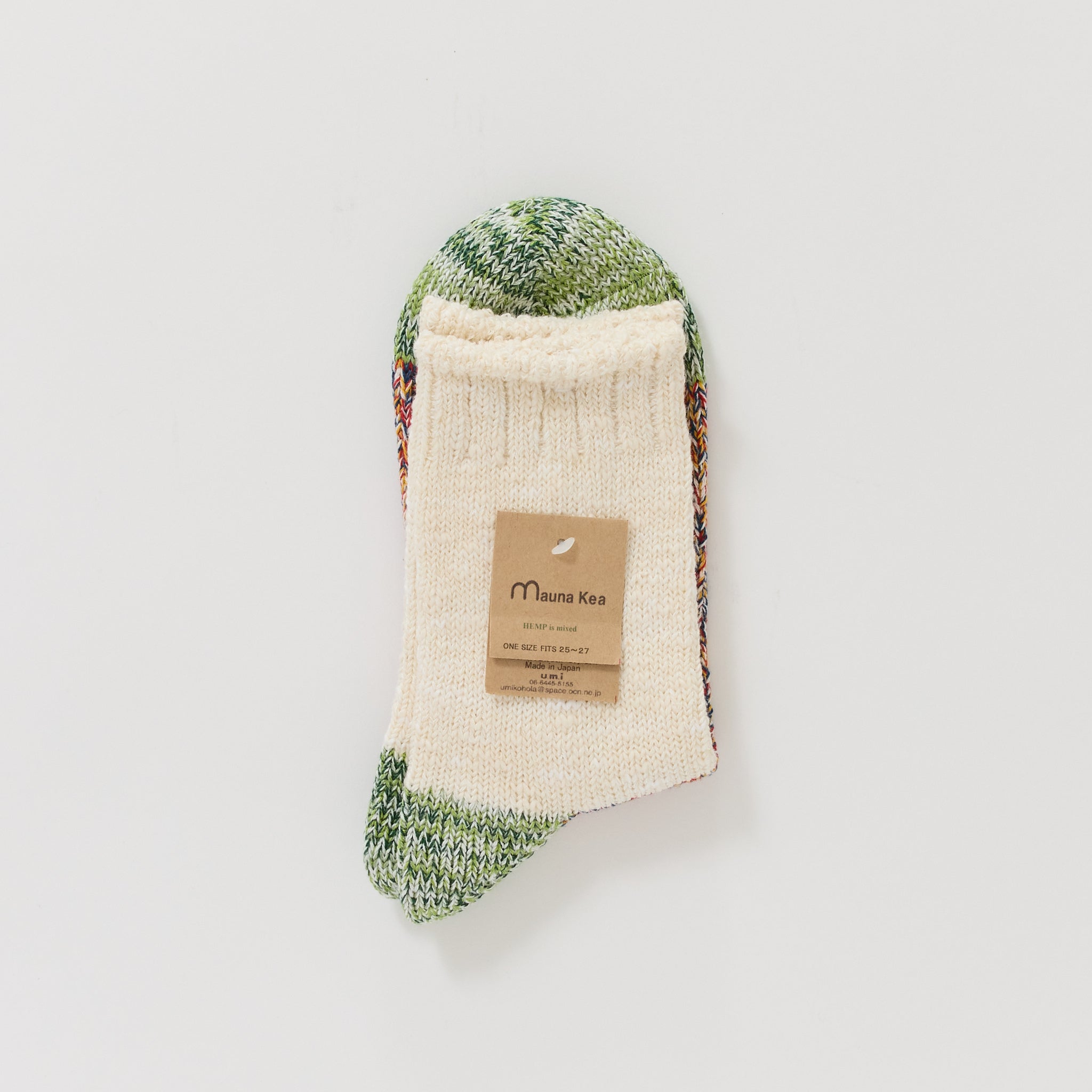 Slub Nep Switching Sock Green