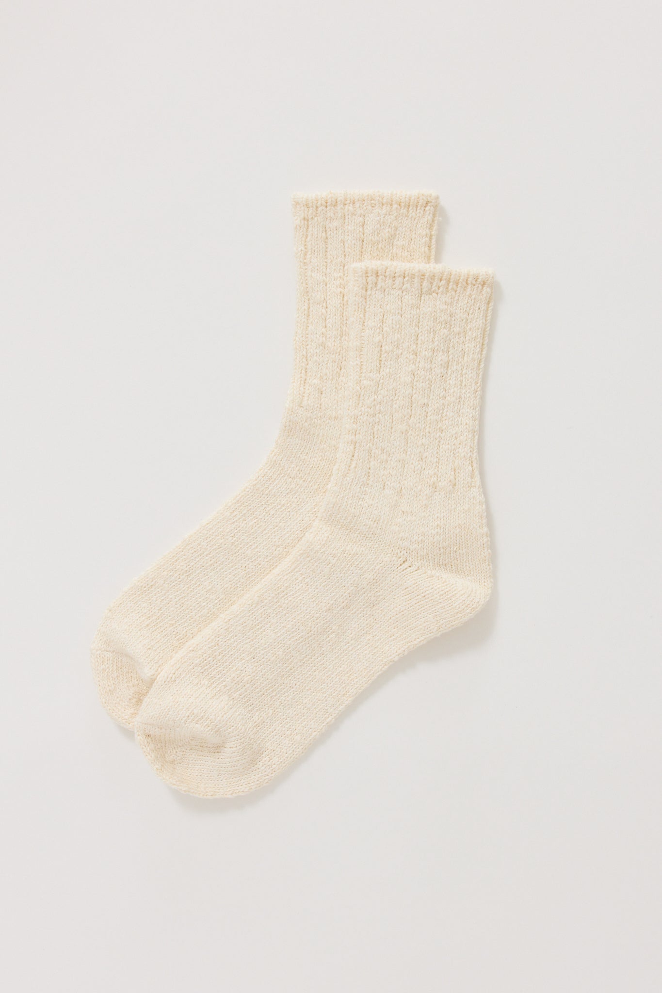 Slub Nep Twister Heather Sock Natural