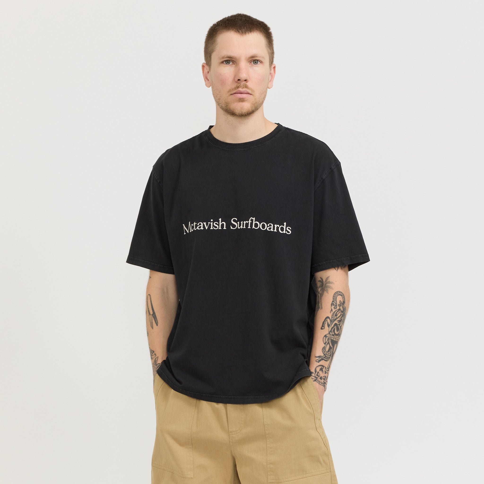 Boxy Serif Tee Black