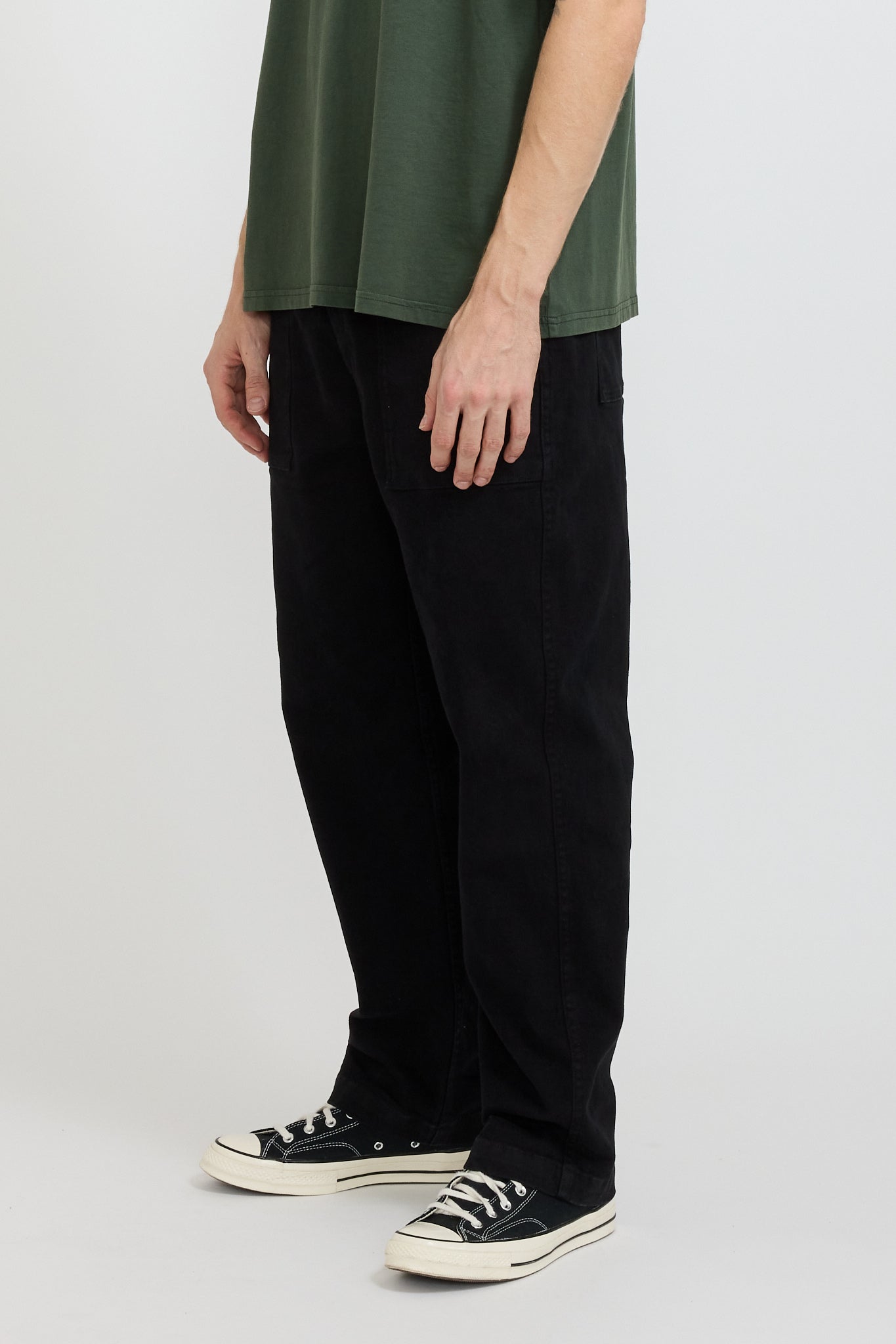 Brushed Twill Pants Black