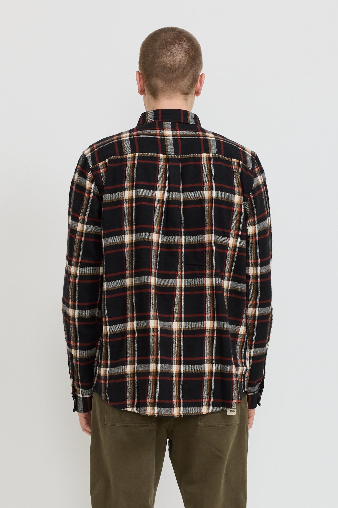 Twin Pocket Flannel Shirt Black Multi