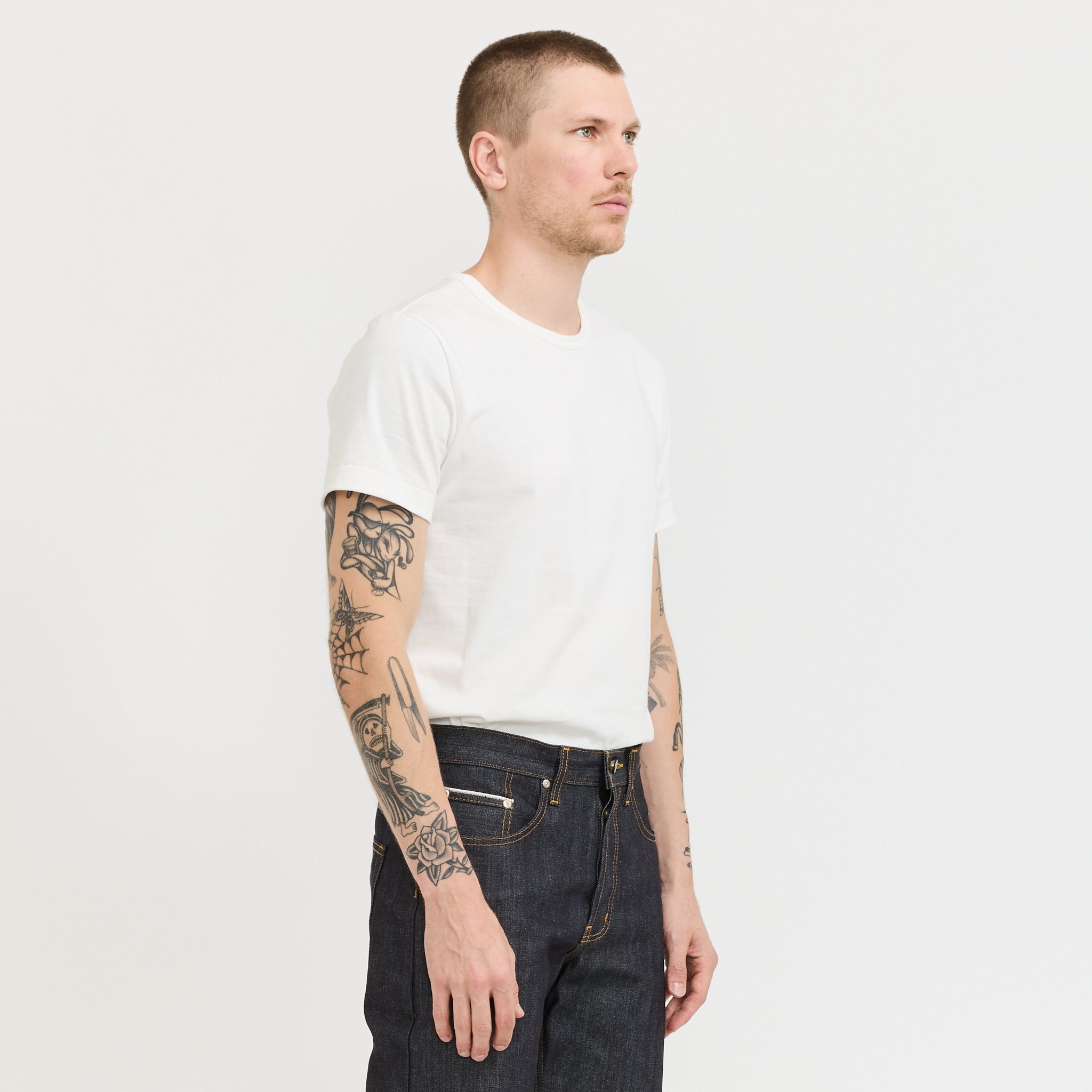 215 Loopwheeled Classic Fit T-Shirt White