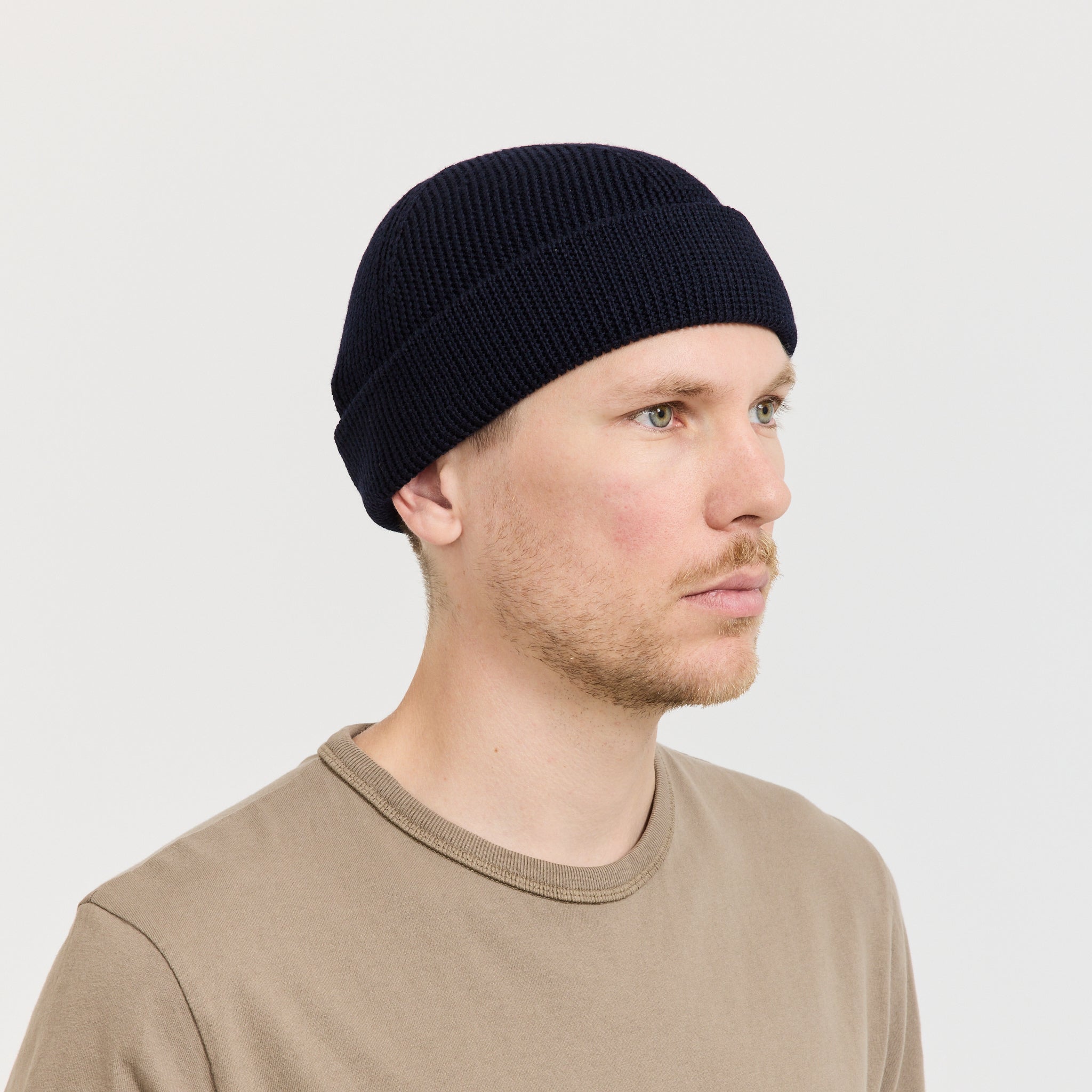 Merino Wool Watch Cap Dark Navy