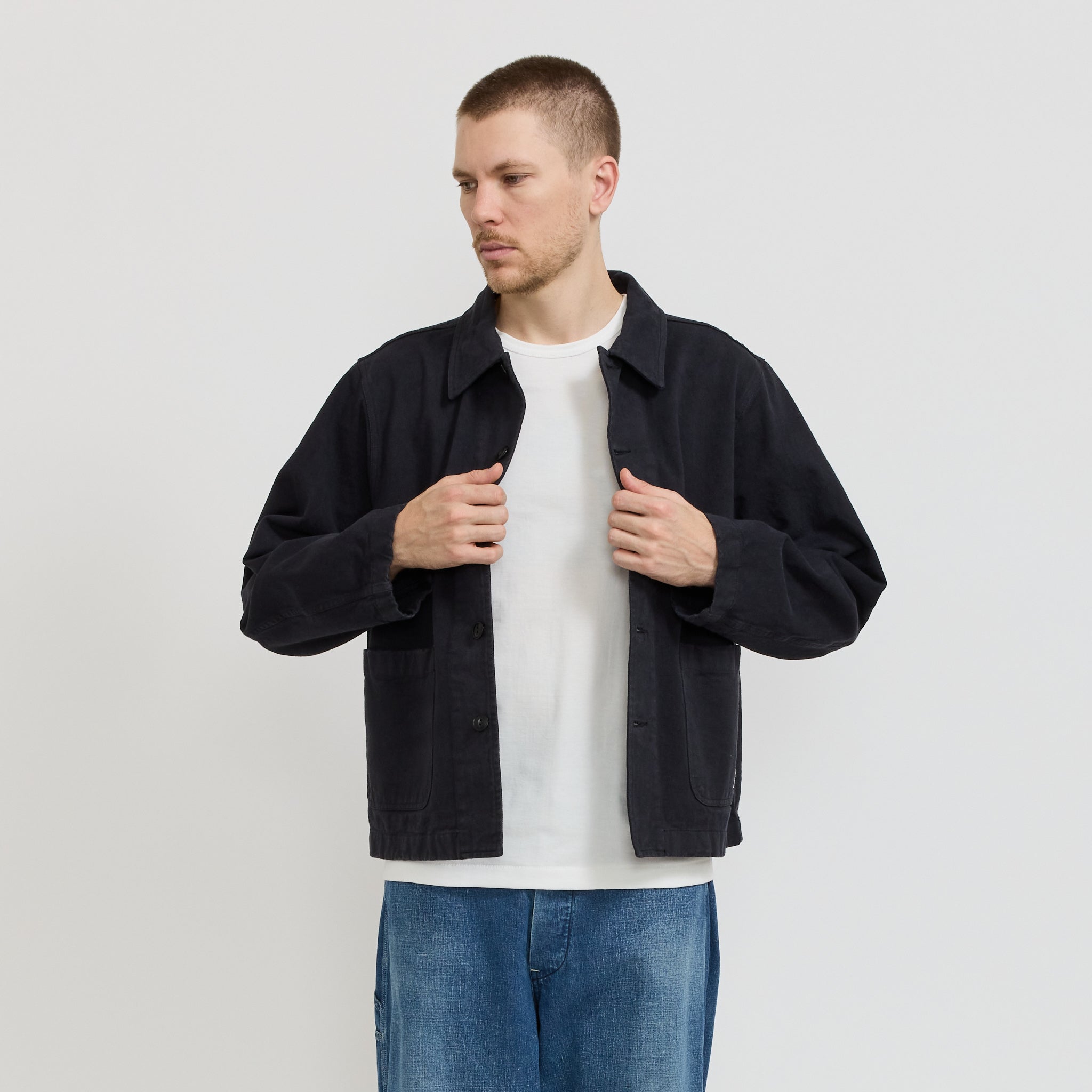Merz B Schwanen | Cropped Fit Chore Jacket Charcoal | Maplestore