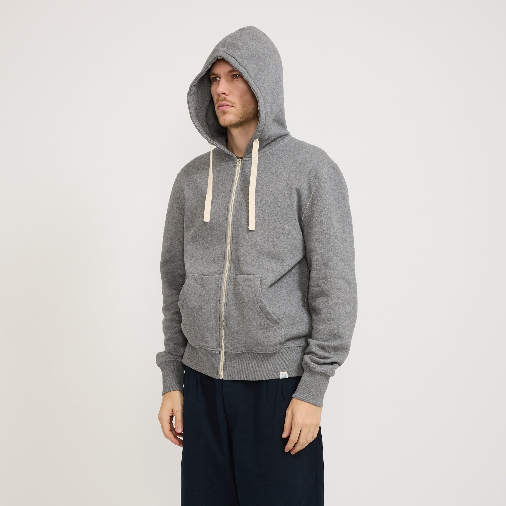 Merz B Schwanen | GOOD BASICS | Relaxed Fit Hooded Zip Jacket Grey Melange | Maplestore