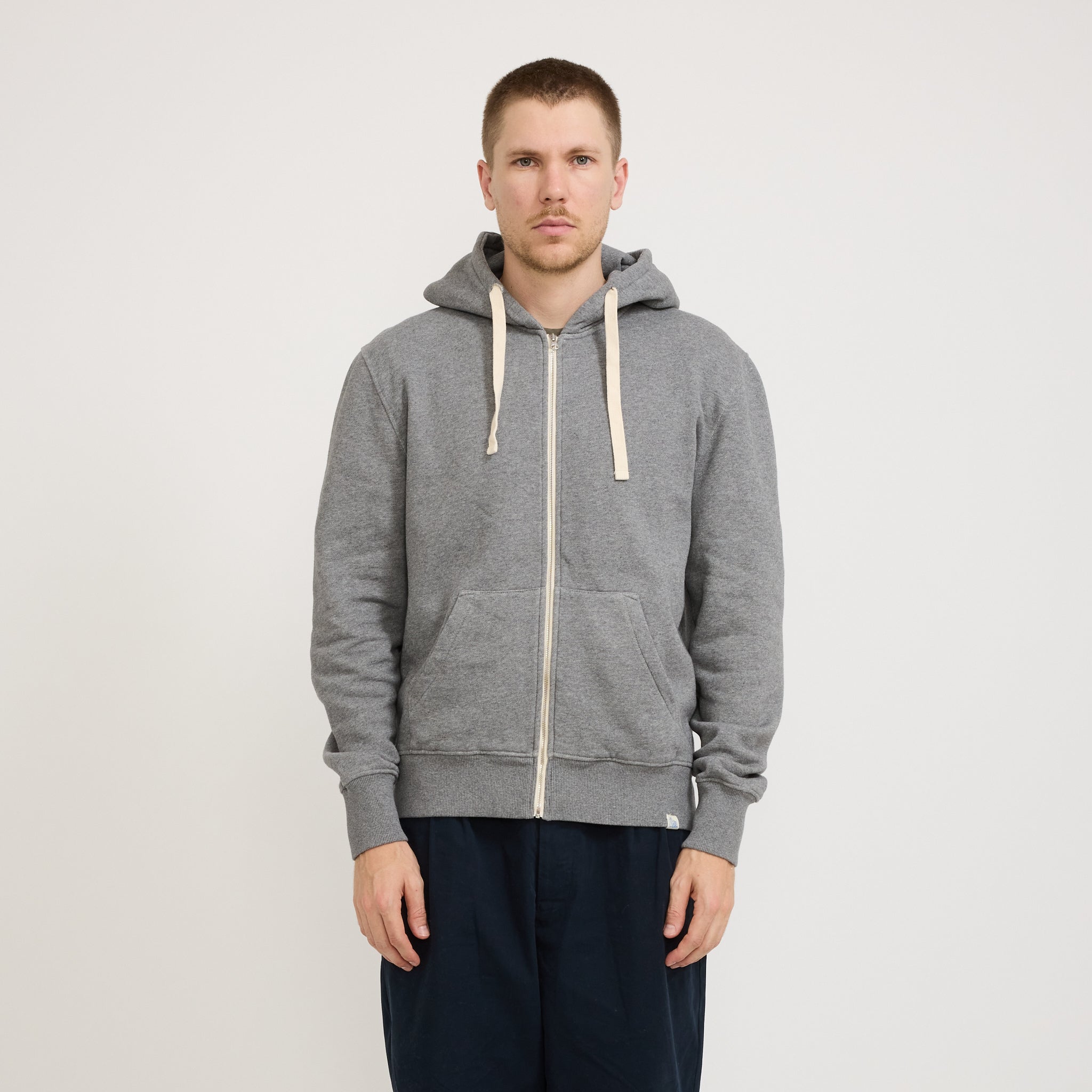 Merz B Schwanen | GOOD BASICS | Relaxed Fit Hooded Zip Jacket Grey Melange | Maplestore