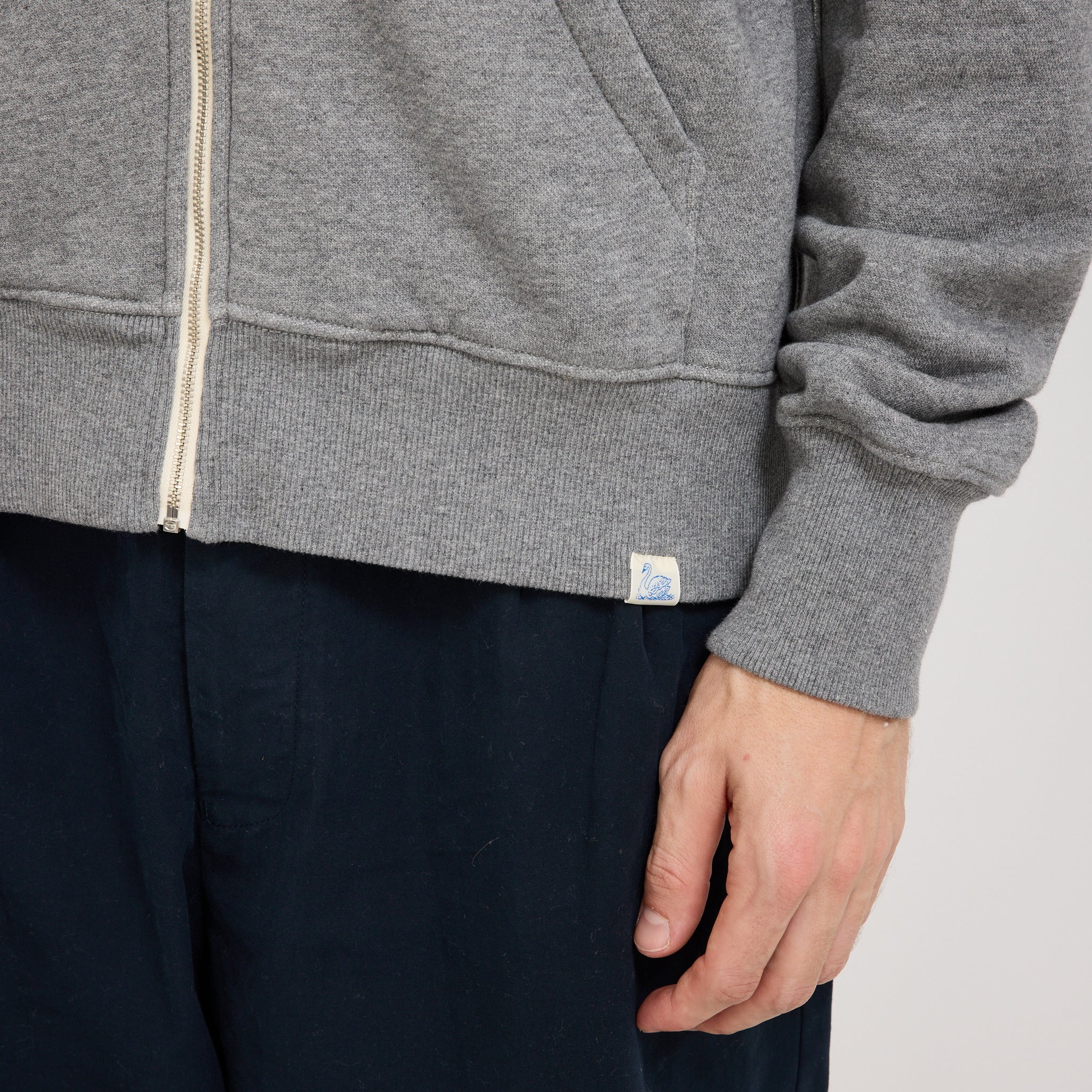 Merz B Schwanen | GOOD BASICS | Relaxed Fit Hooded Zip Jacket Grey Melange | Maplestore