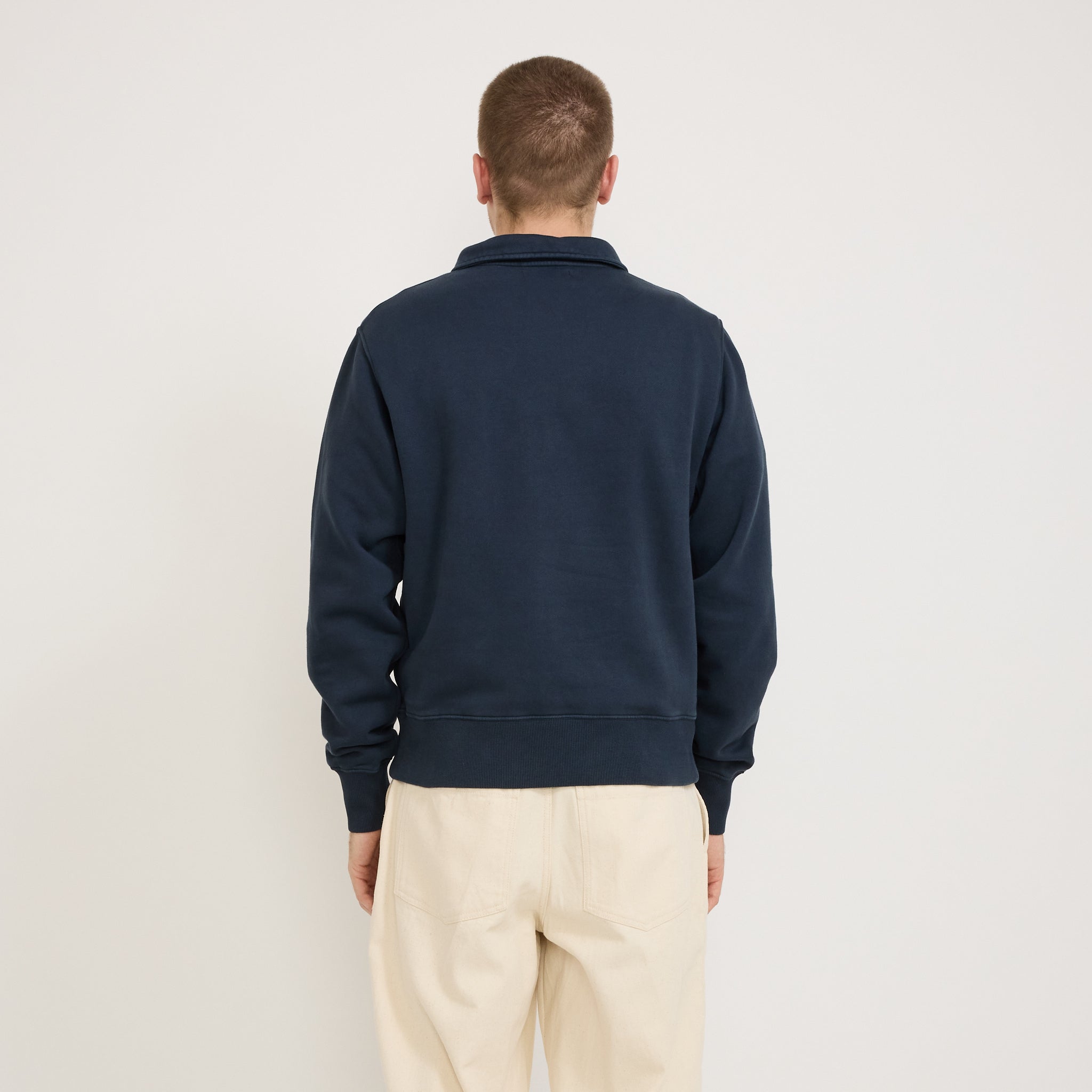 Merz B Schwanen | GOOD BASICS | Zip Collar Sweatshirt Denim Blue | Maplestore
