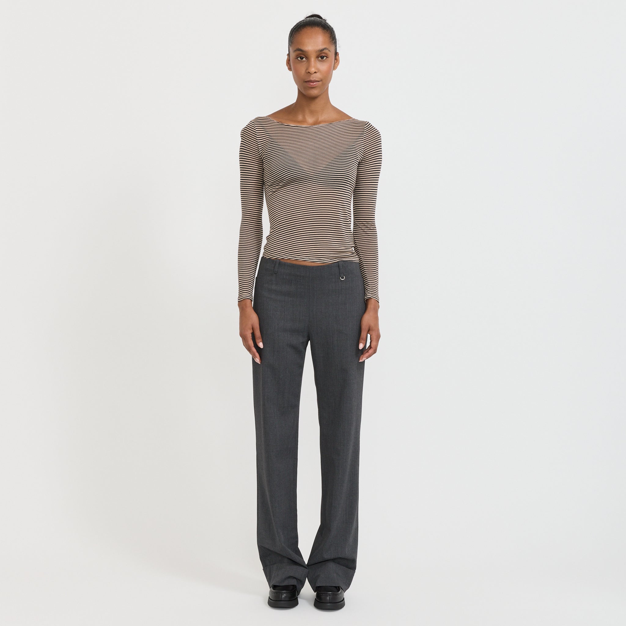 Miaou | Amelia Top Nude/Black Stripe | Maplestore