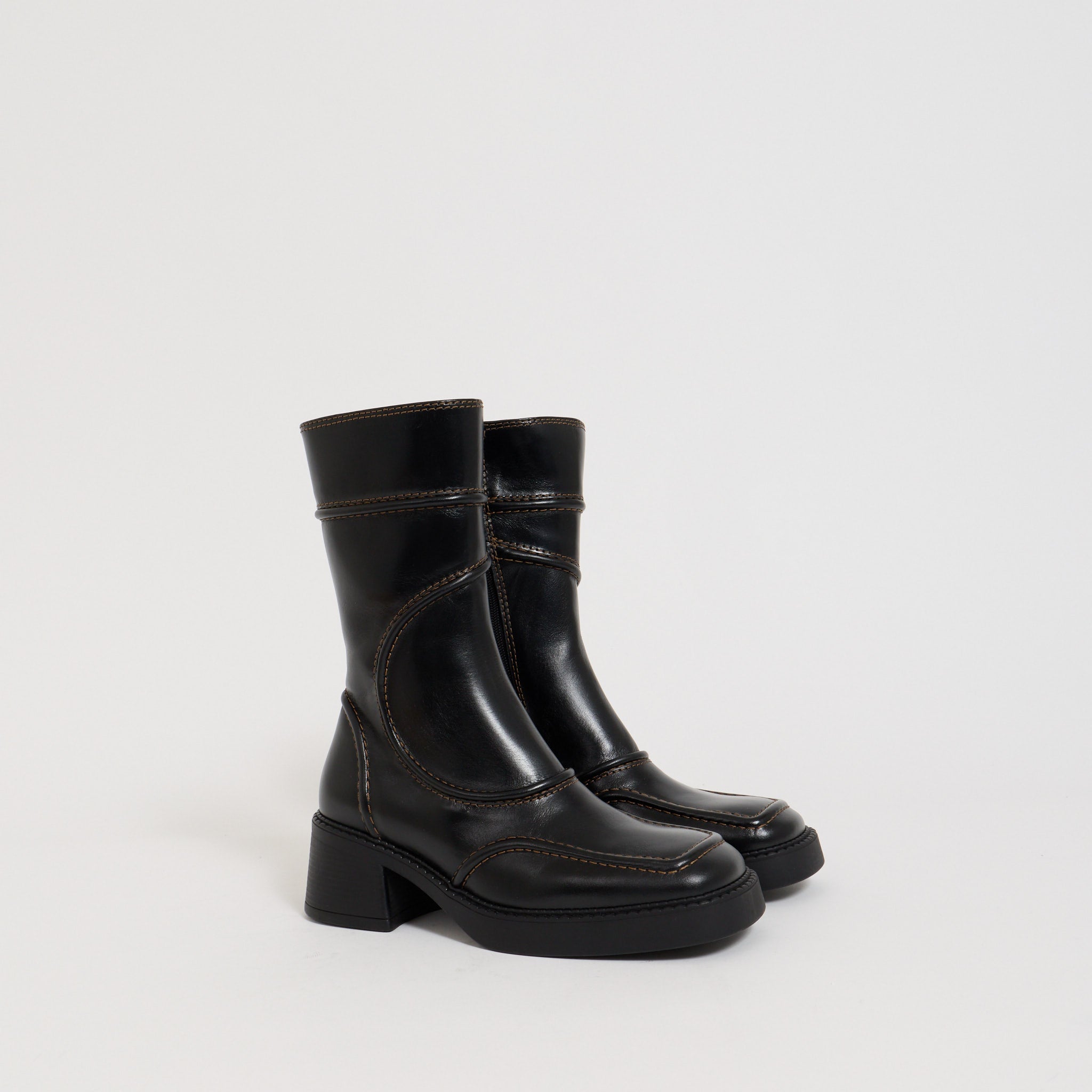 Malene Black/Brown Ankle Boots