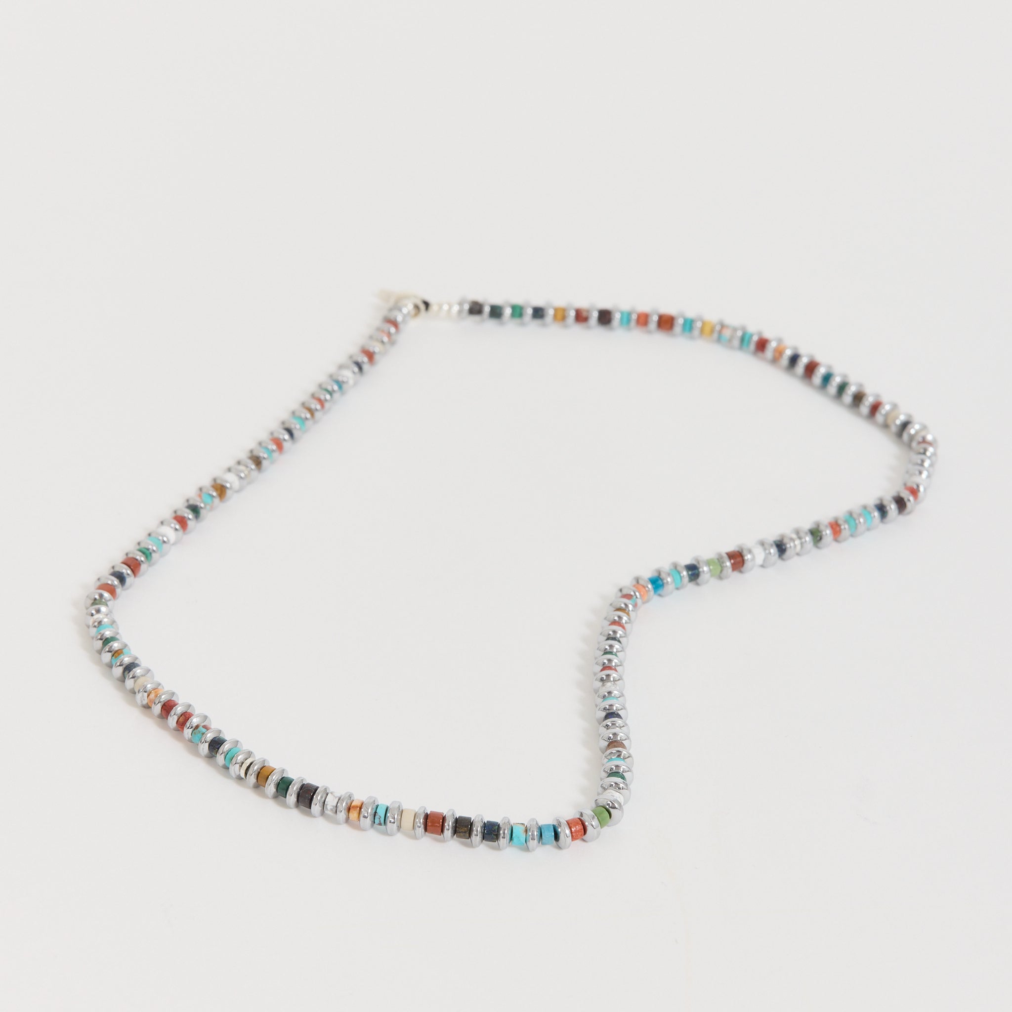 Hematite Roundel Beads Necklace Multi