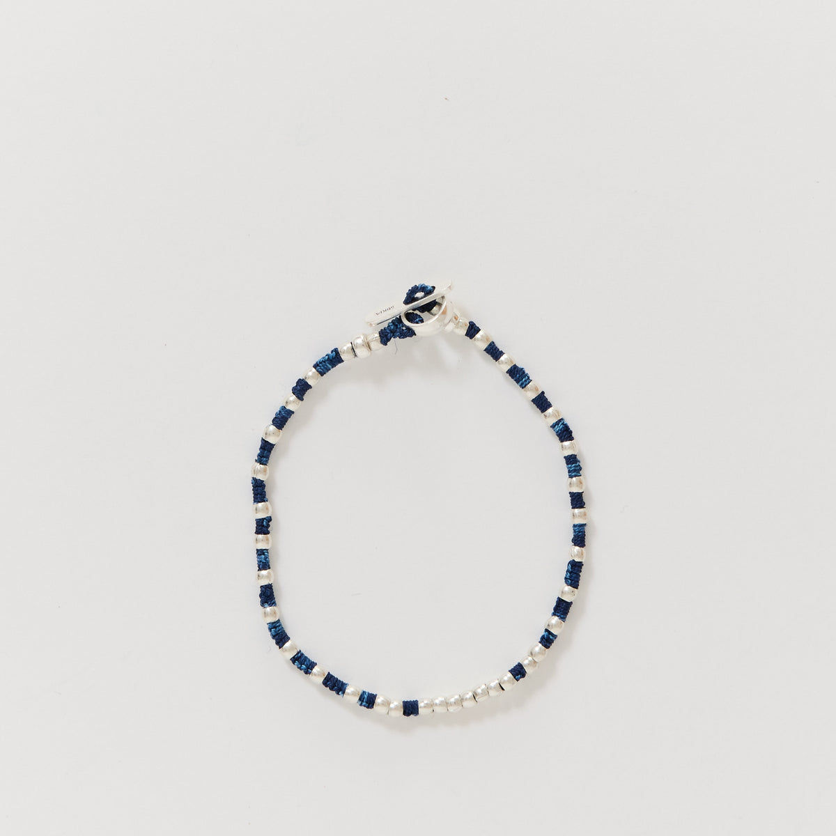 Silver Beads Bracelet Indigo