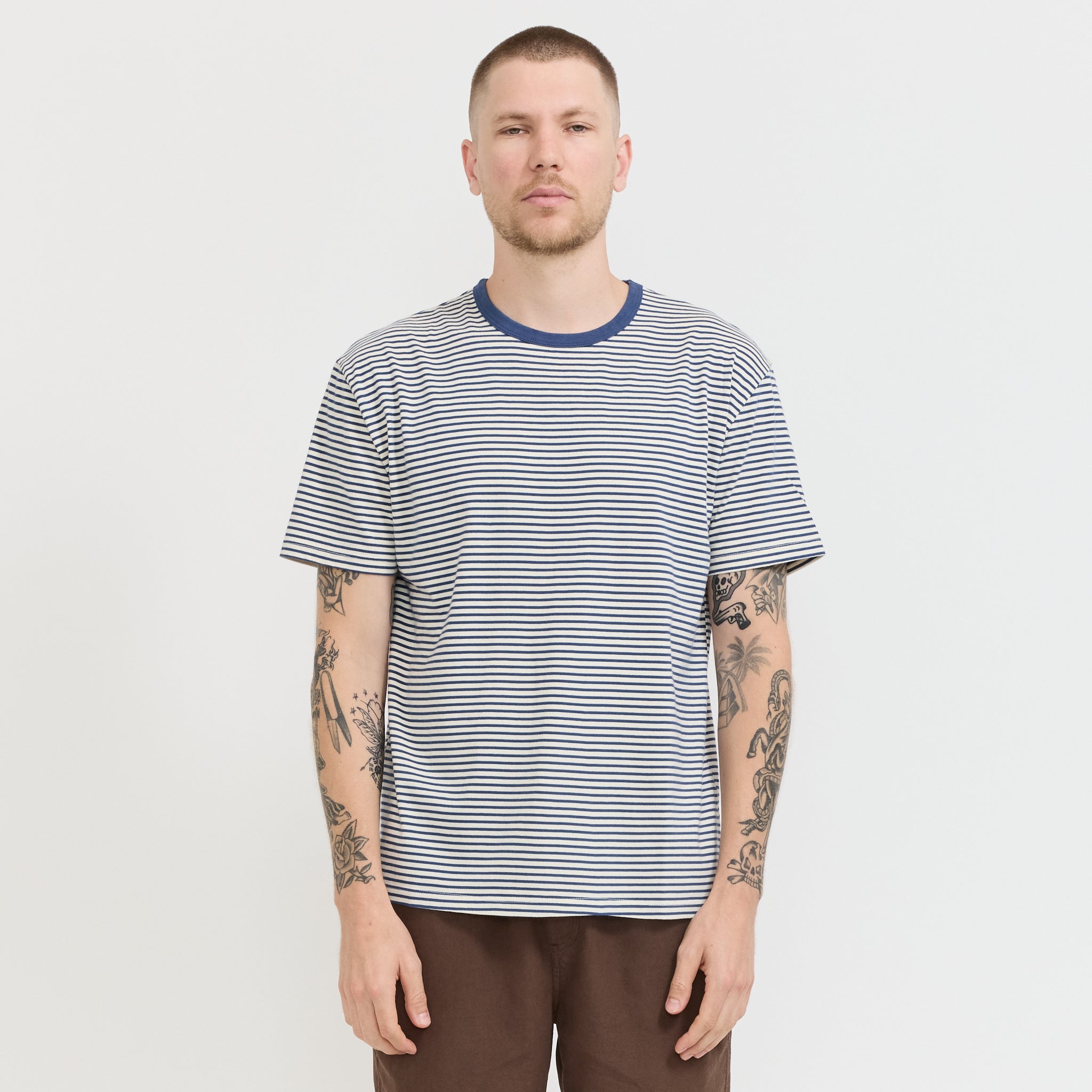 Striped Heavy Tee Natural/Indigo