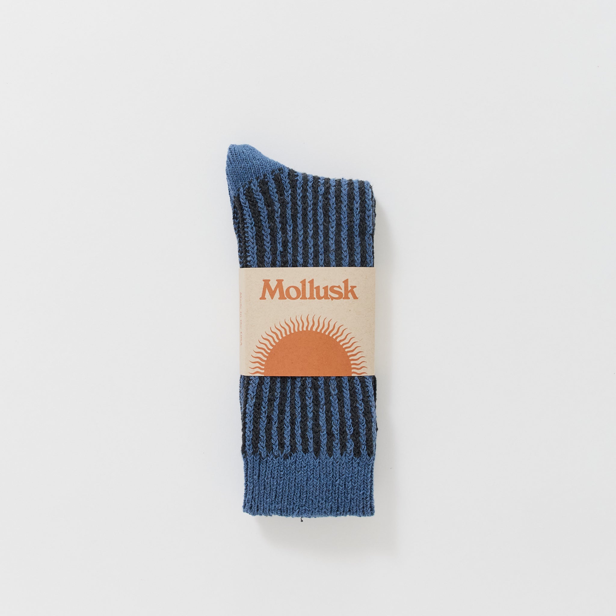 Two Tone Rib Sock Black/Blue